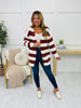 Wrapped In Stripes Cardigan In Burgundy