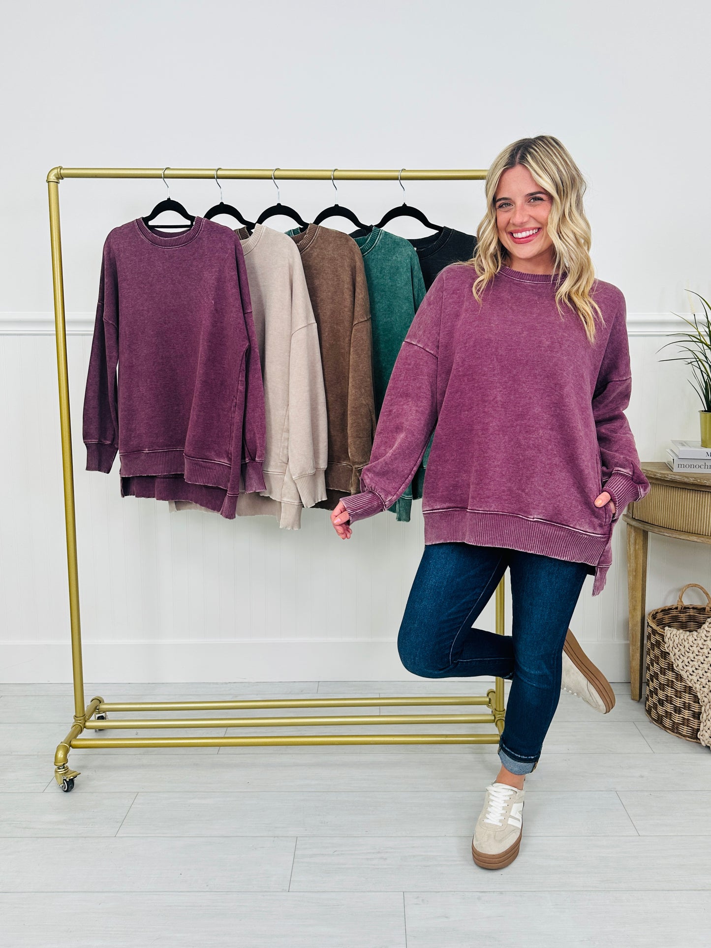 Falling Into Place Pullover- Multiple Colors!