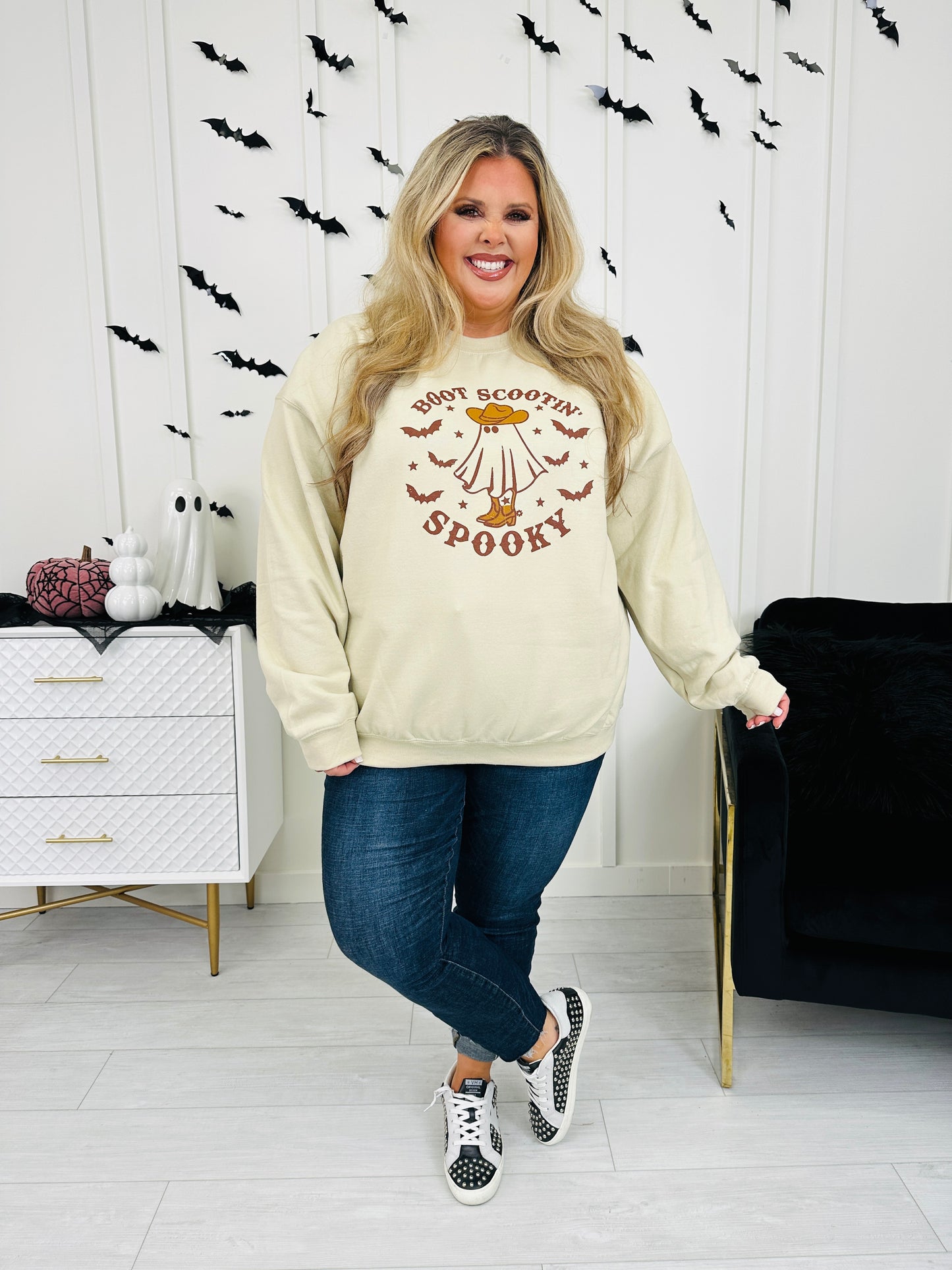 Boot Scootin Spooky Graphic Crewneck Sweatshirt