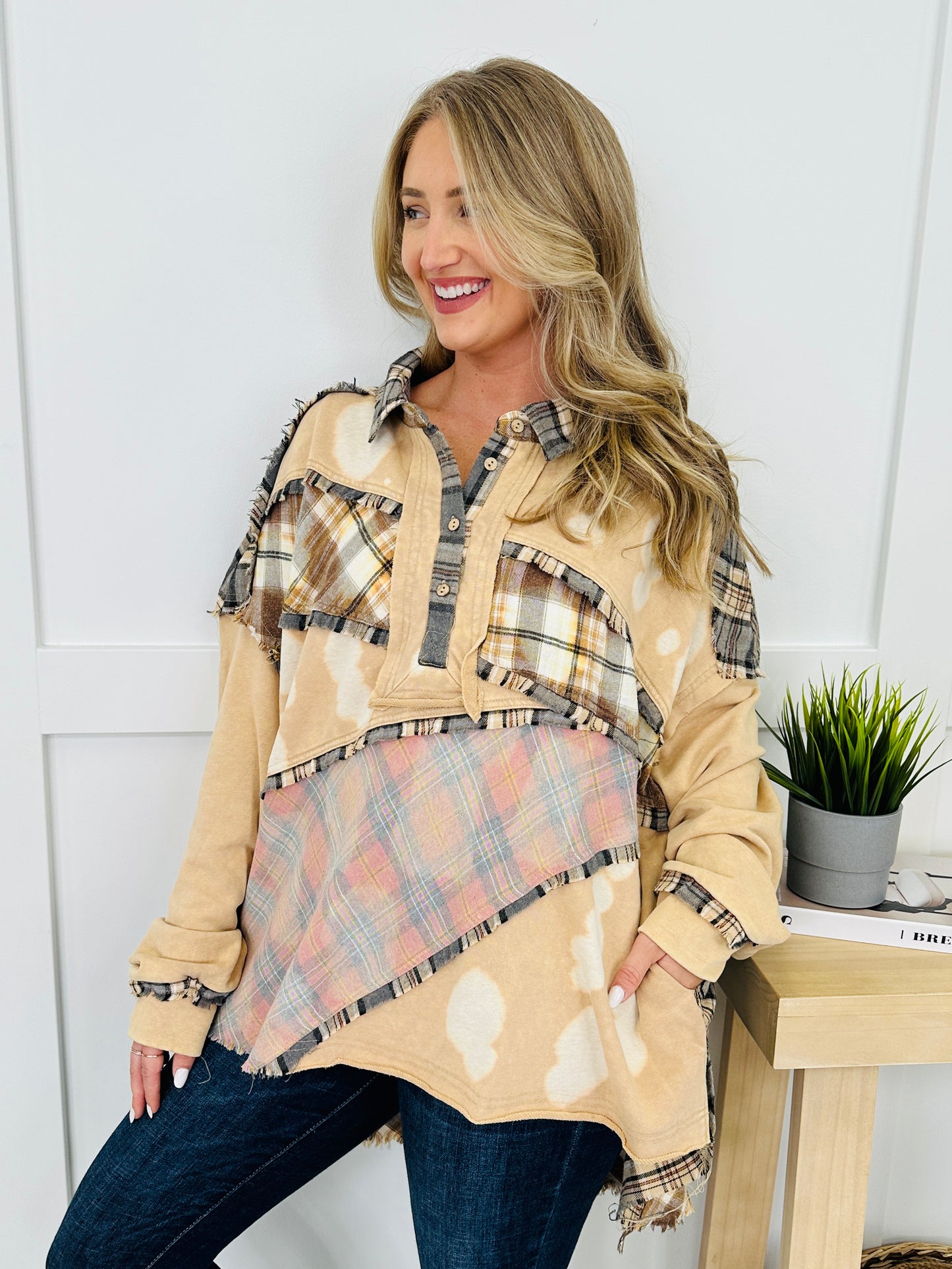 Stitched On A Feeling Pullover in Coffee