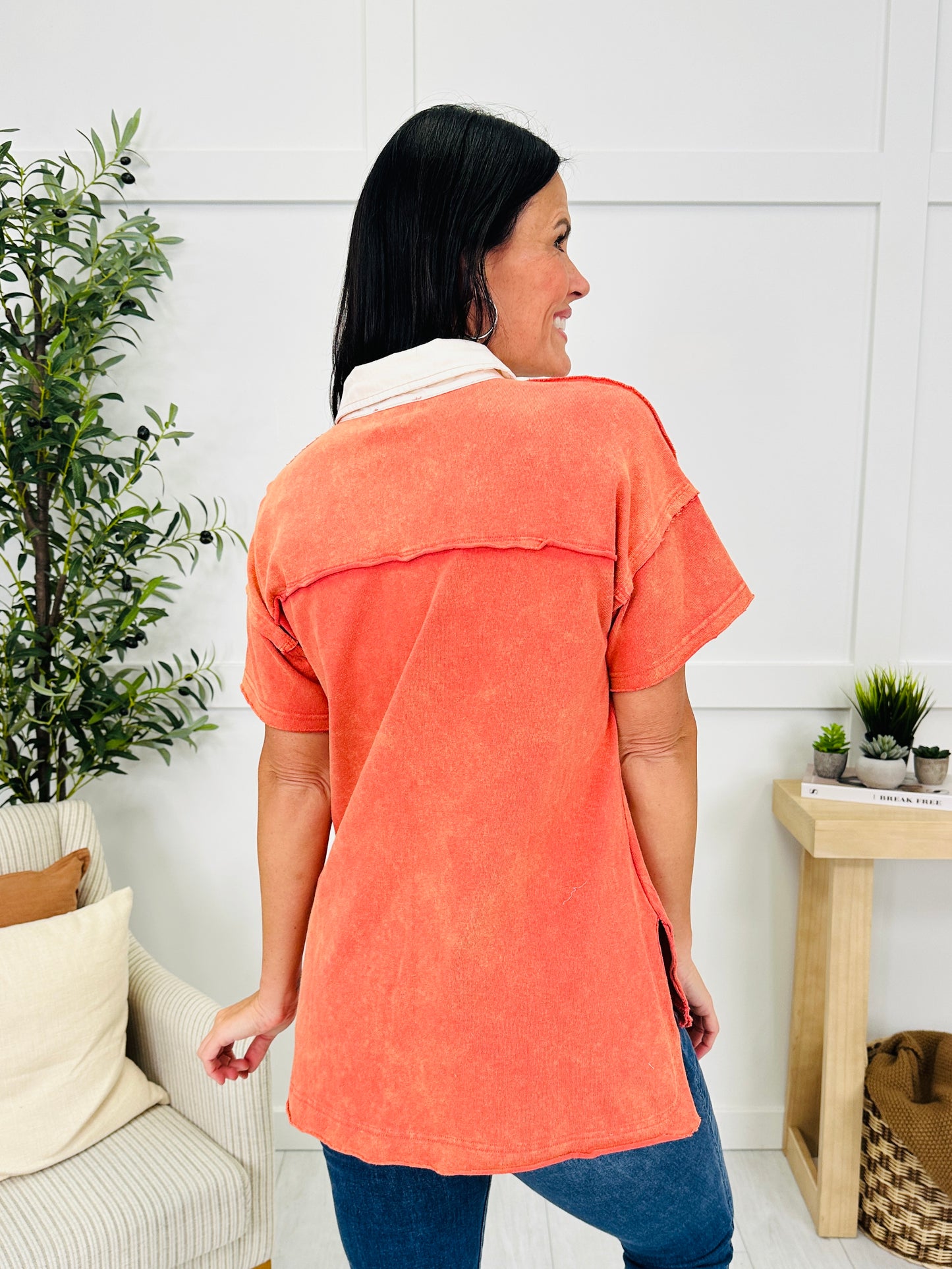 Easygoing Vibes Top in Coral