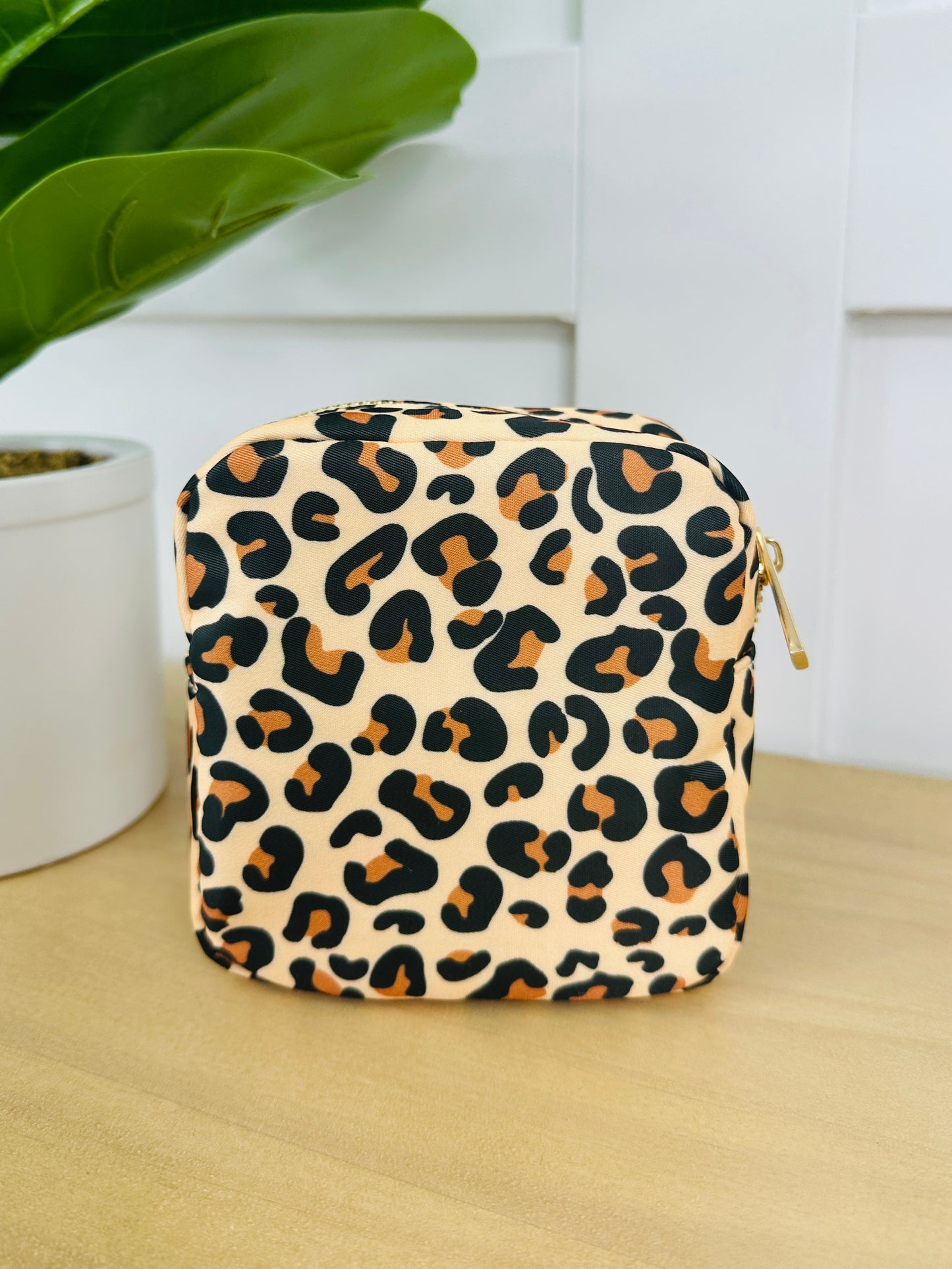 Leopard Print Set Of 4 Cosmetic Bags