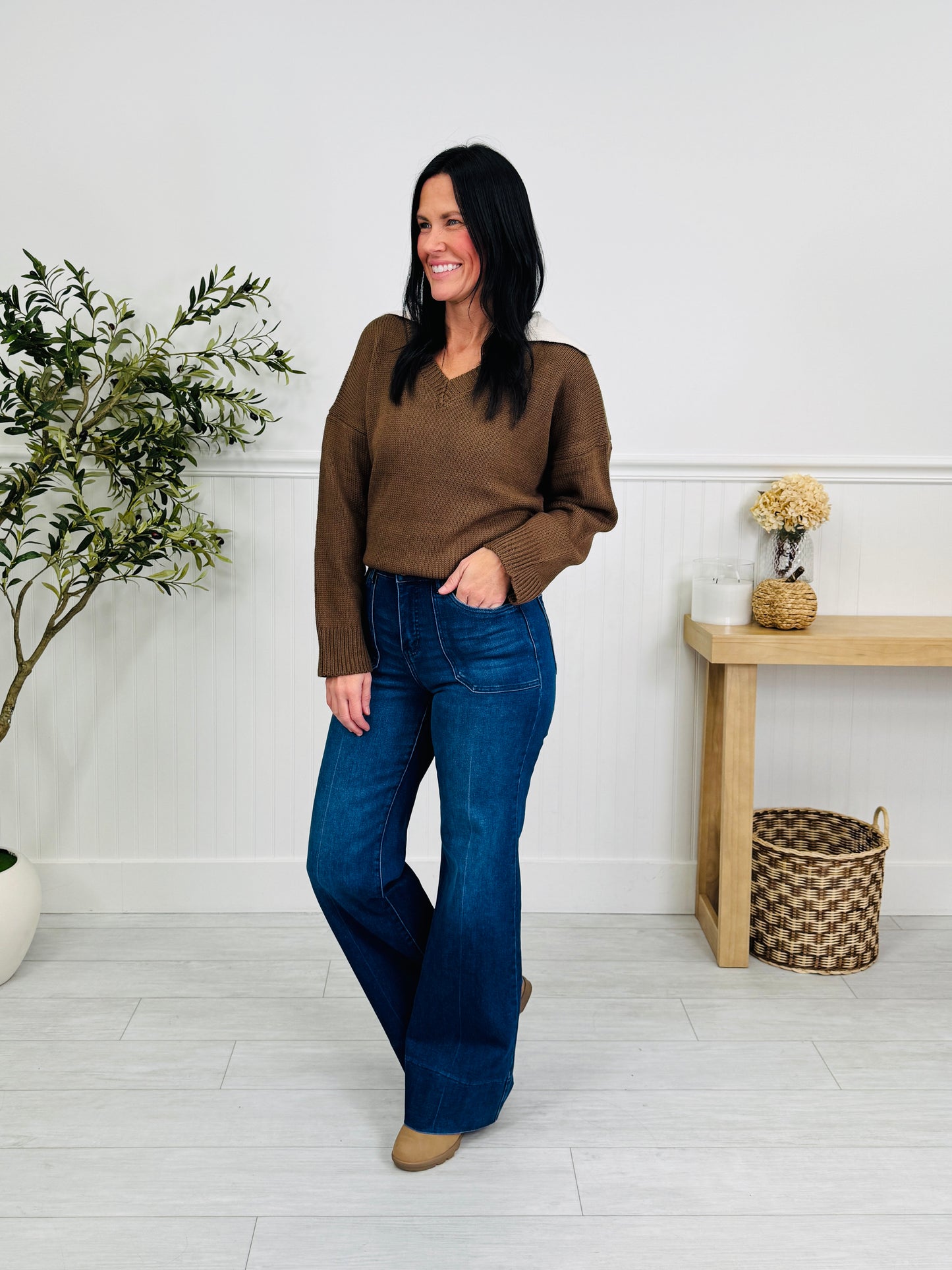 Full Of Style Tummy Control Wide Leg Jeans In Multiple Inseams