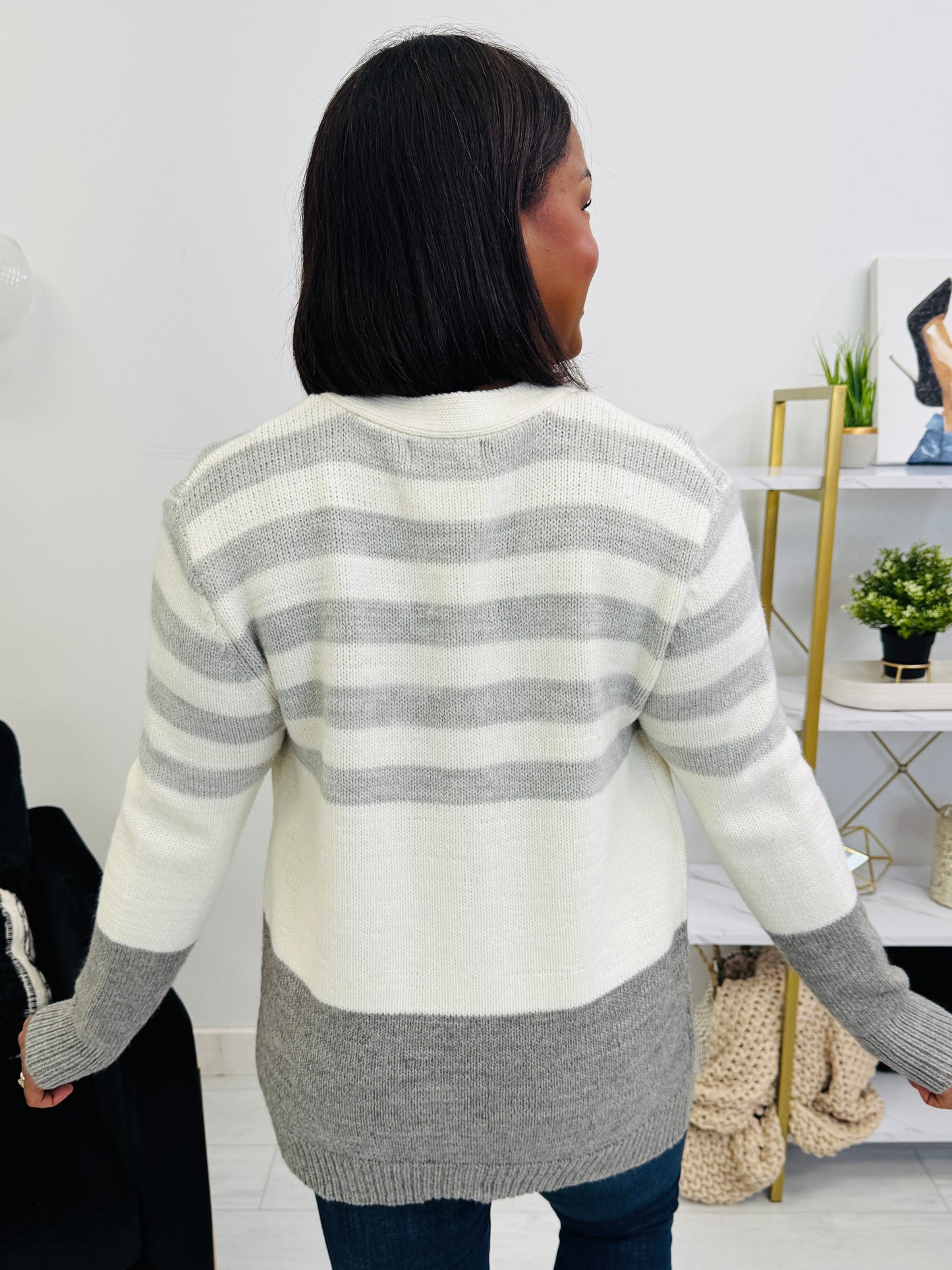 Parallel Comfort Cardigan in H Grey