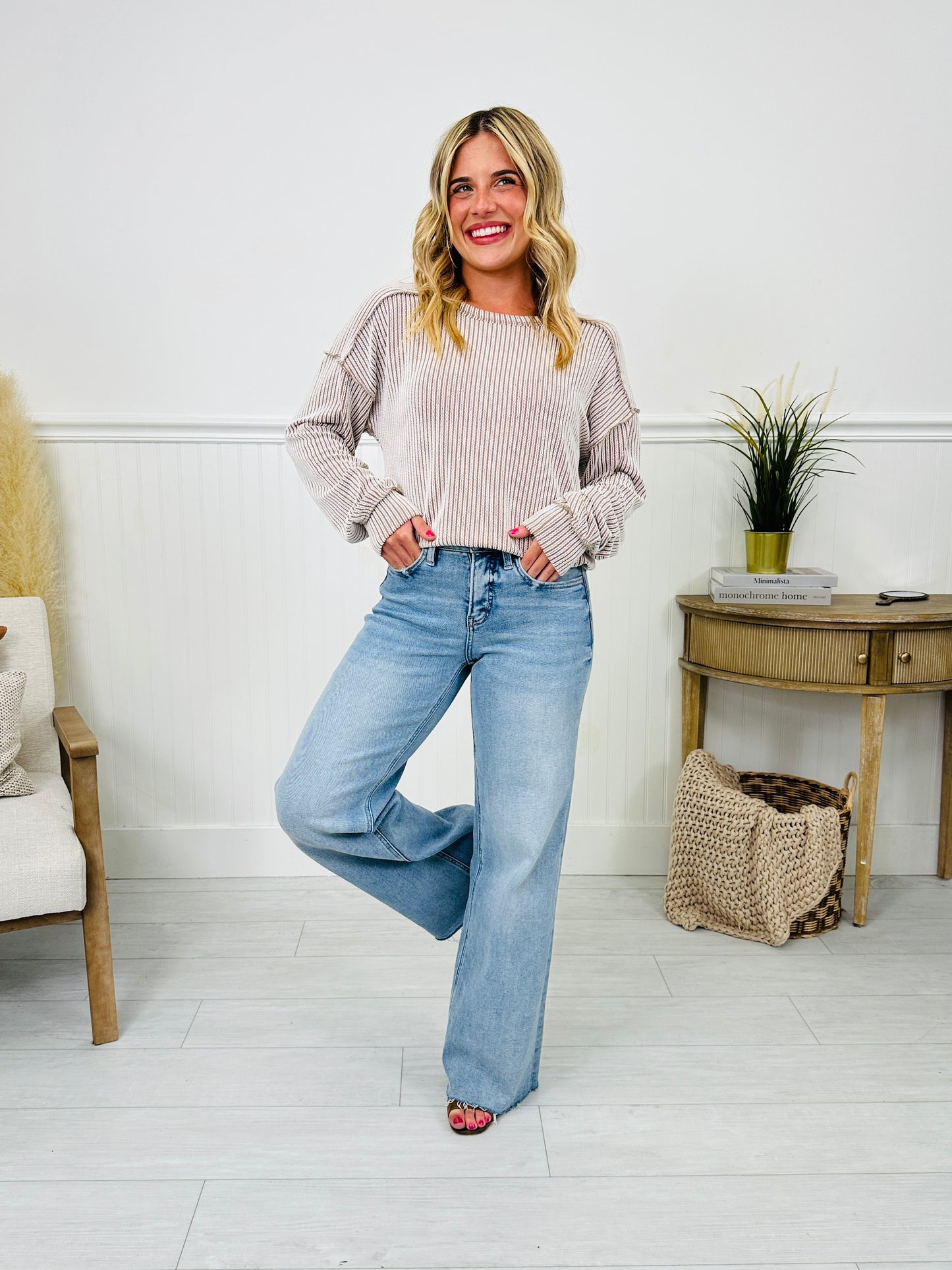 Power Moves Tummy Control Slim Wide Leg Jeans