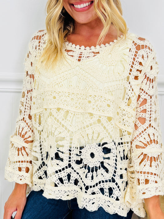 Casually Crochet Top In Multiple Colors