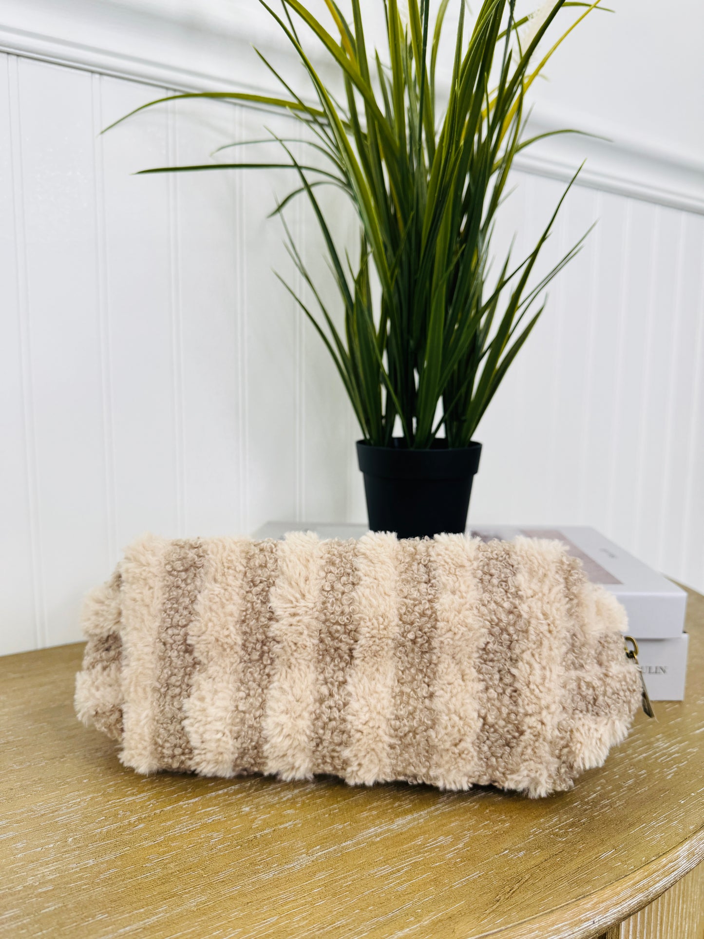 Snuggle Stripe Sherpa Pouch- Multiple Colors!