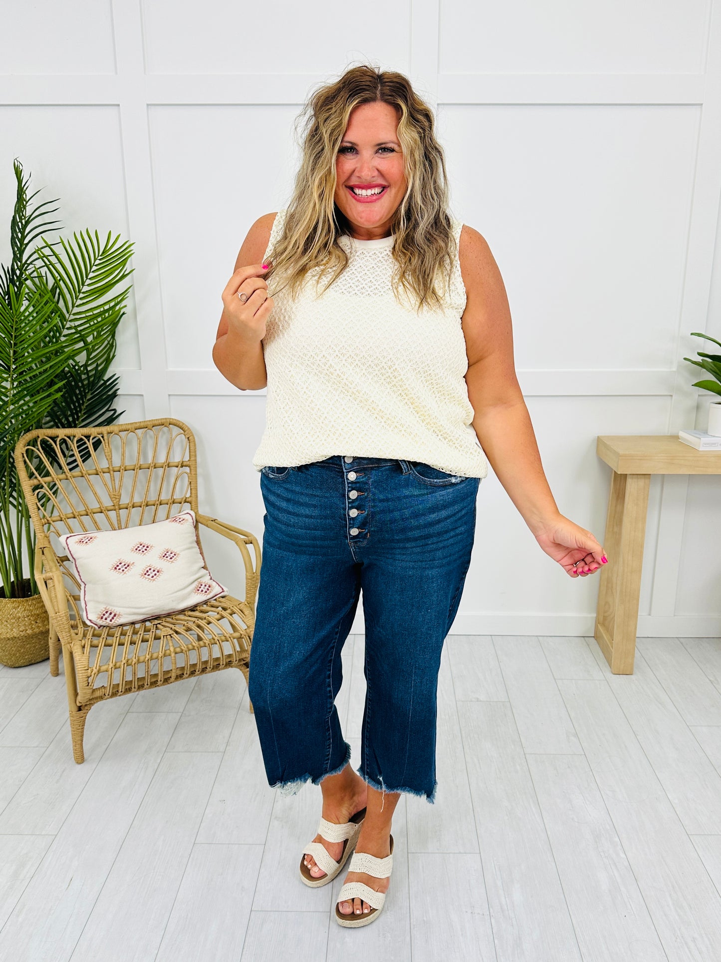 Judy Blue On The Fly Cropped Wide Leg Jeans