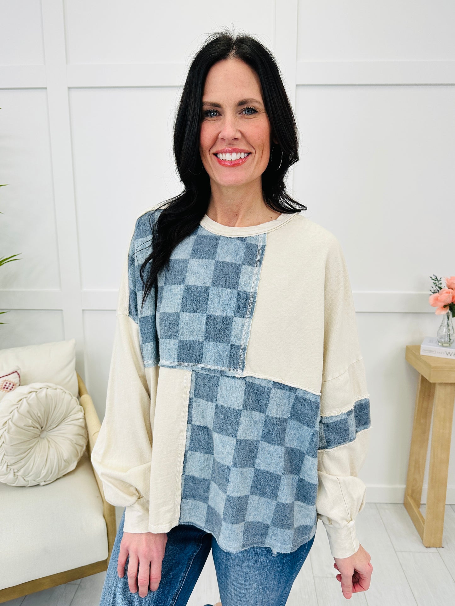 Checkered Ease Top- Multiple Colors!