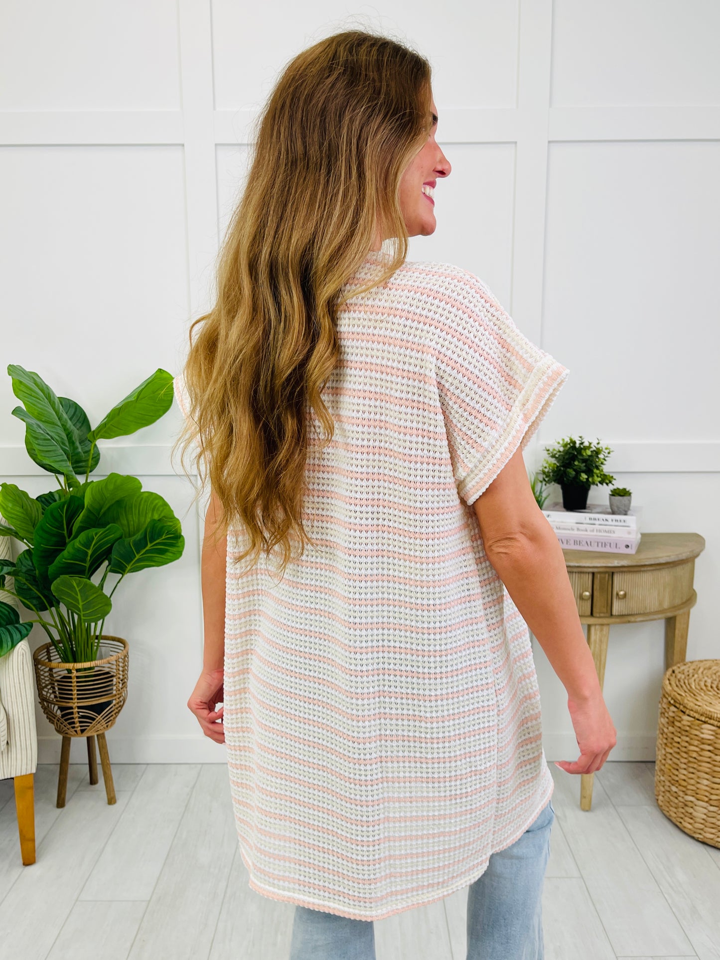 Earn Those Stripes Cardigan In Pink