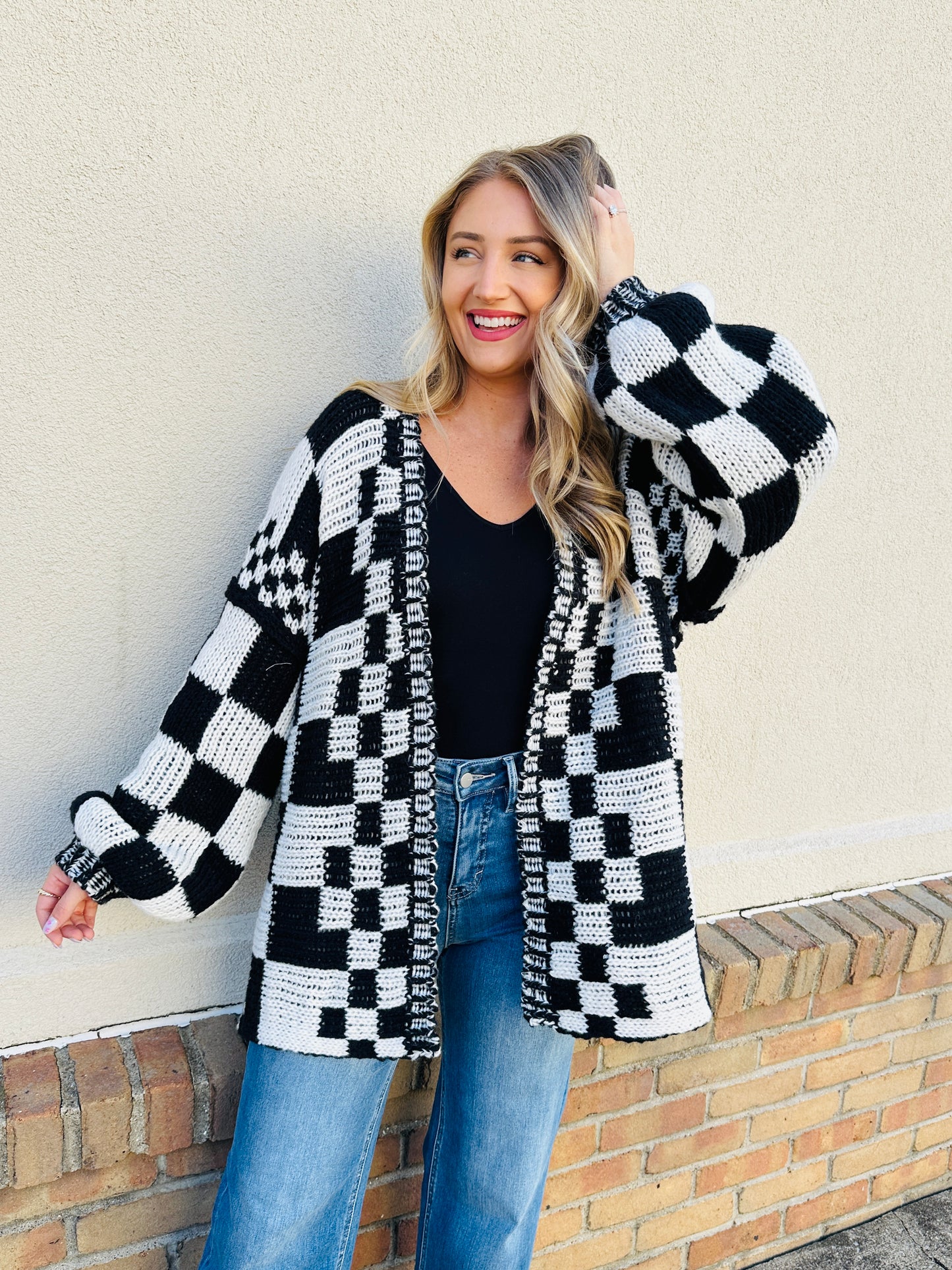 The Final Checkpoint Cardigan in Black Combo
