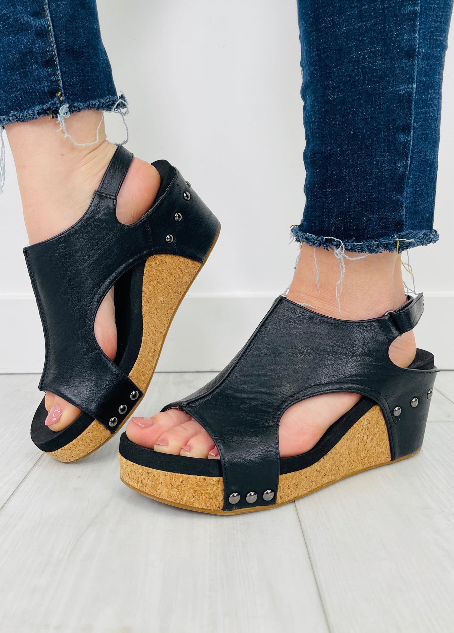 Effortless Dazzle Wedges In Black Combo