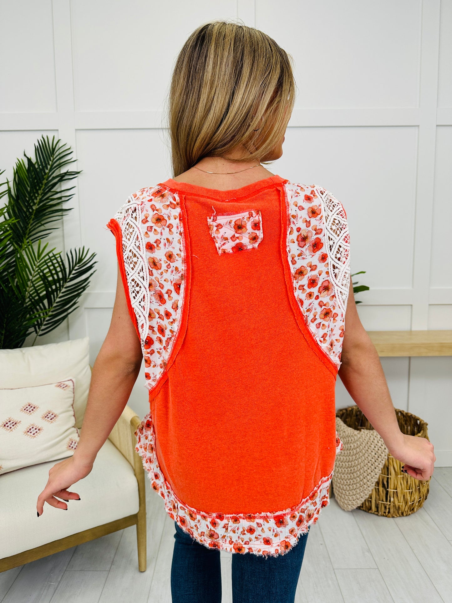 Floral Ember Top In Red