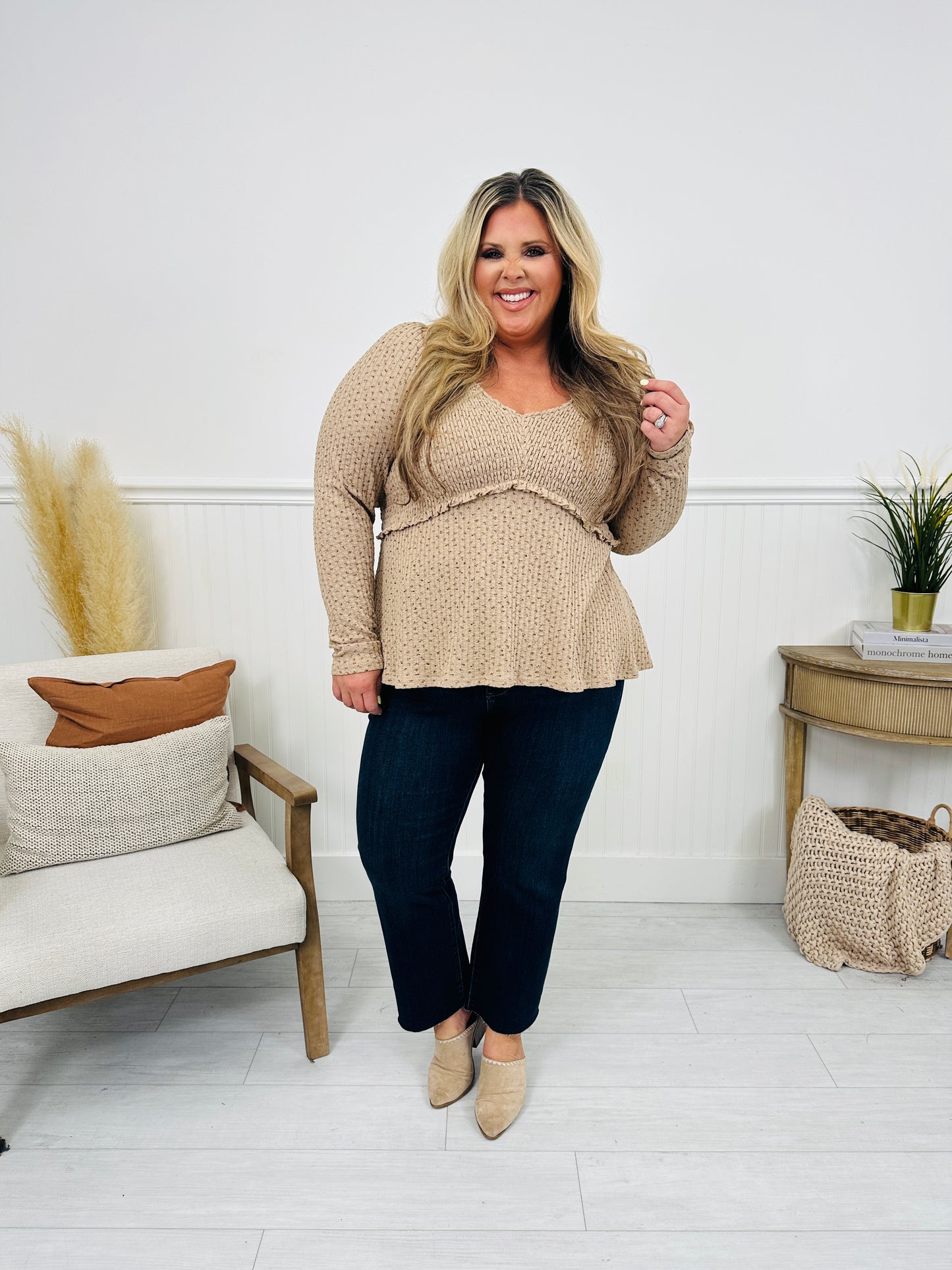 Perfectly Precious Top in Taupe Floral Print