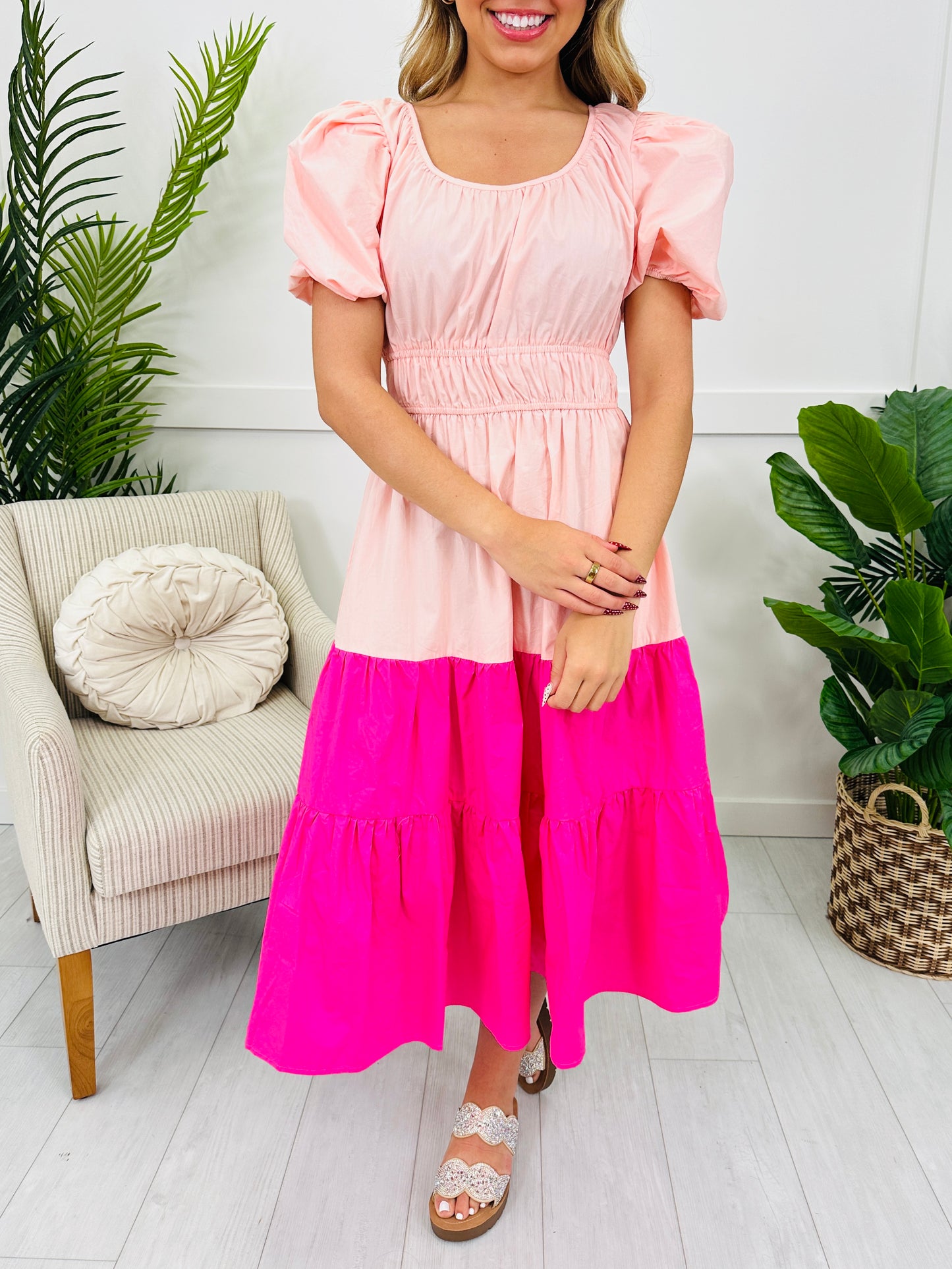 Pastel Poetry Dress in Blush Pink