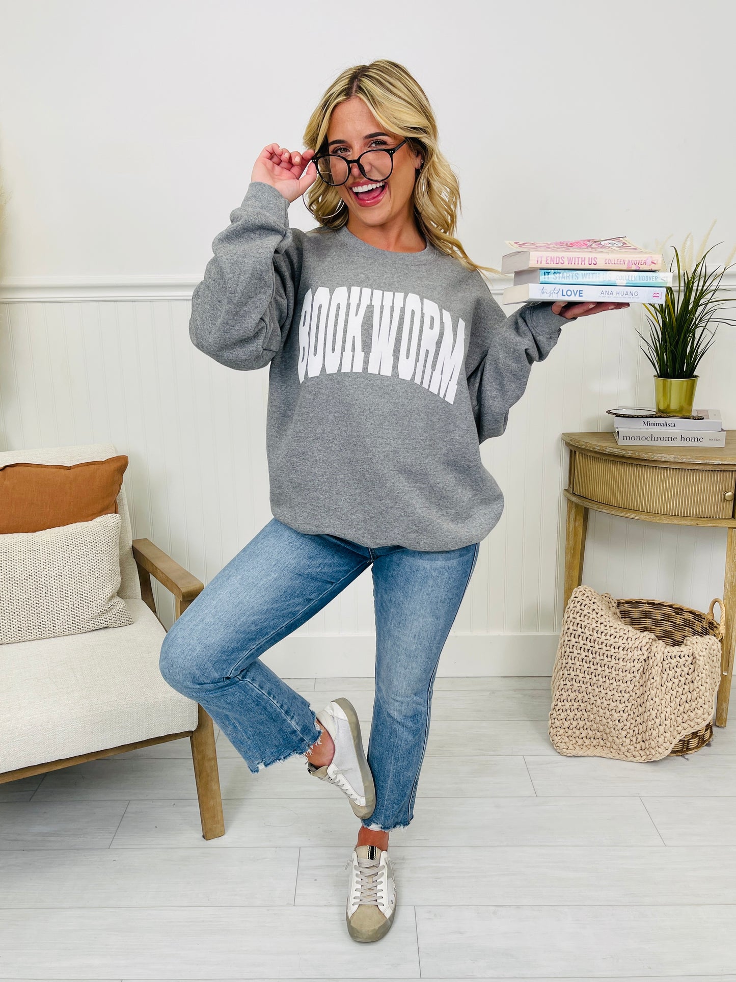 Bookworm Graphic Sweatshirt- Multiple Colors!