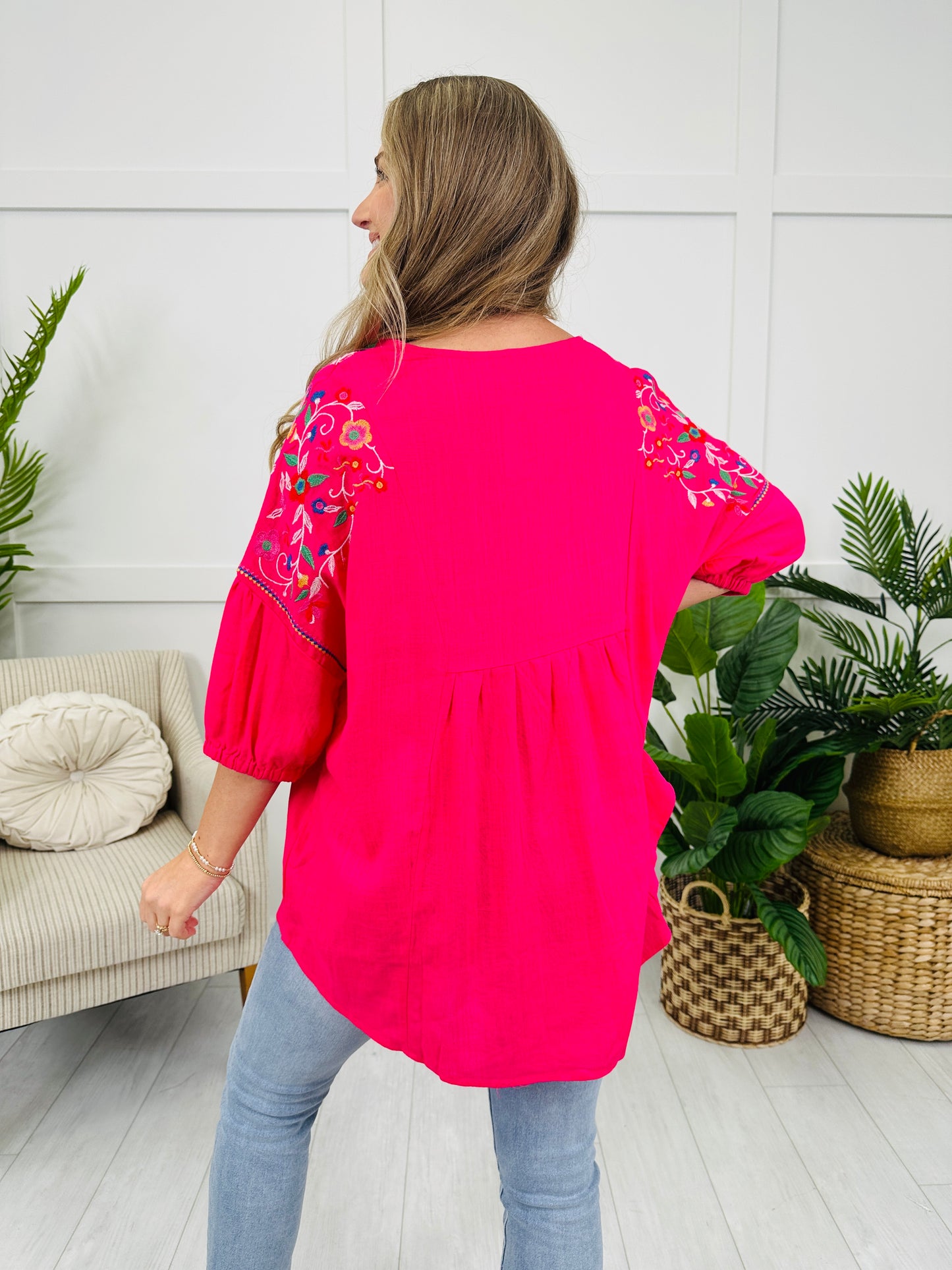 Simple Spark Top in Hot Pink