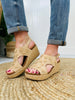 Twist Of Elegance Wedges In Raffia Flower