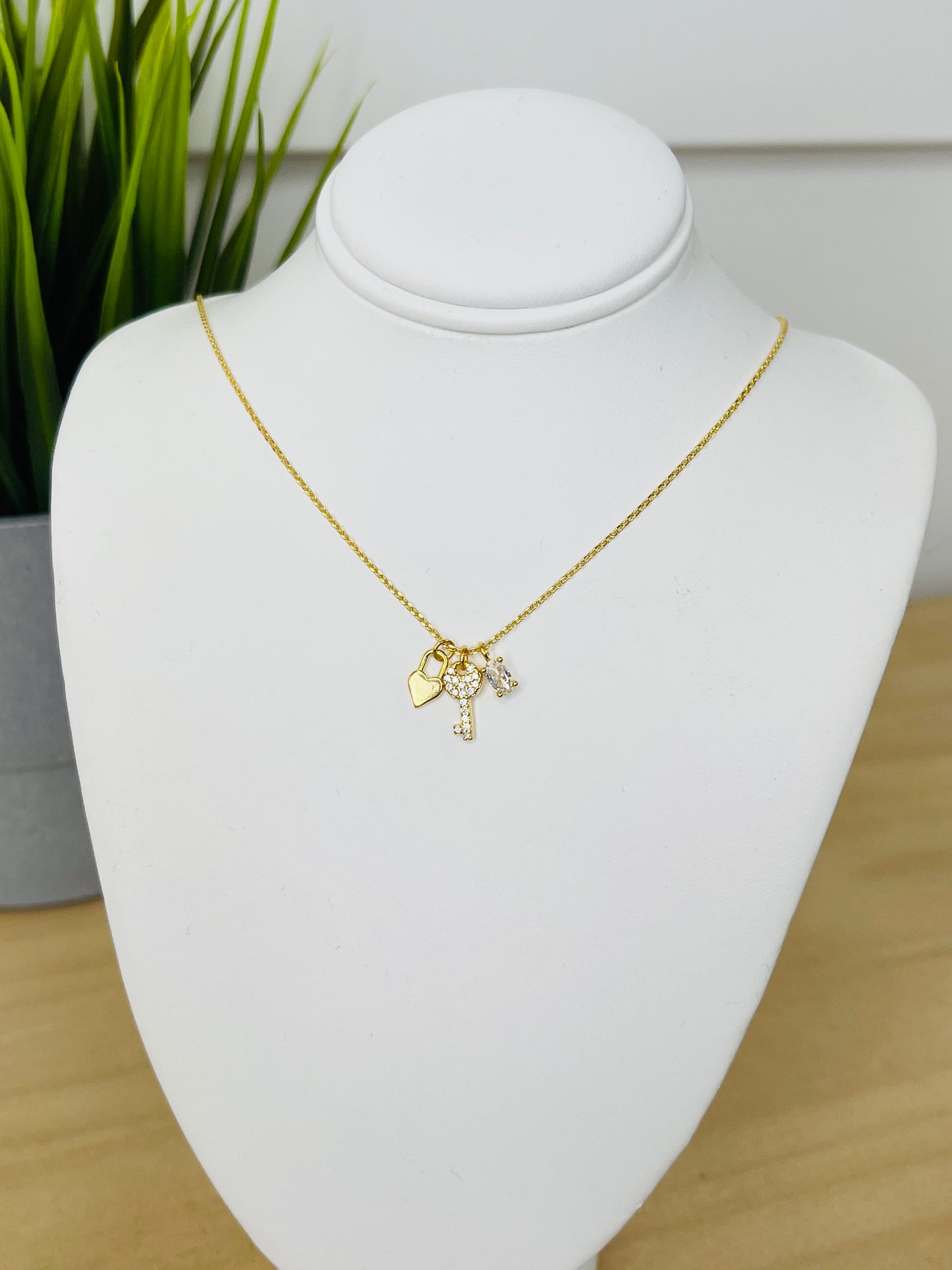 Unlock My Love Charm Necklace- Multiple Colors!