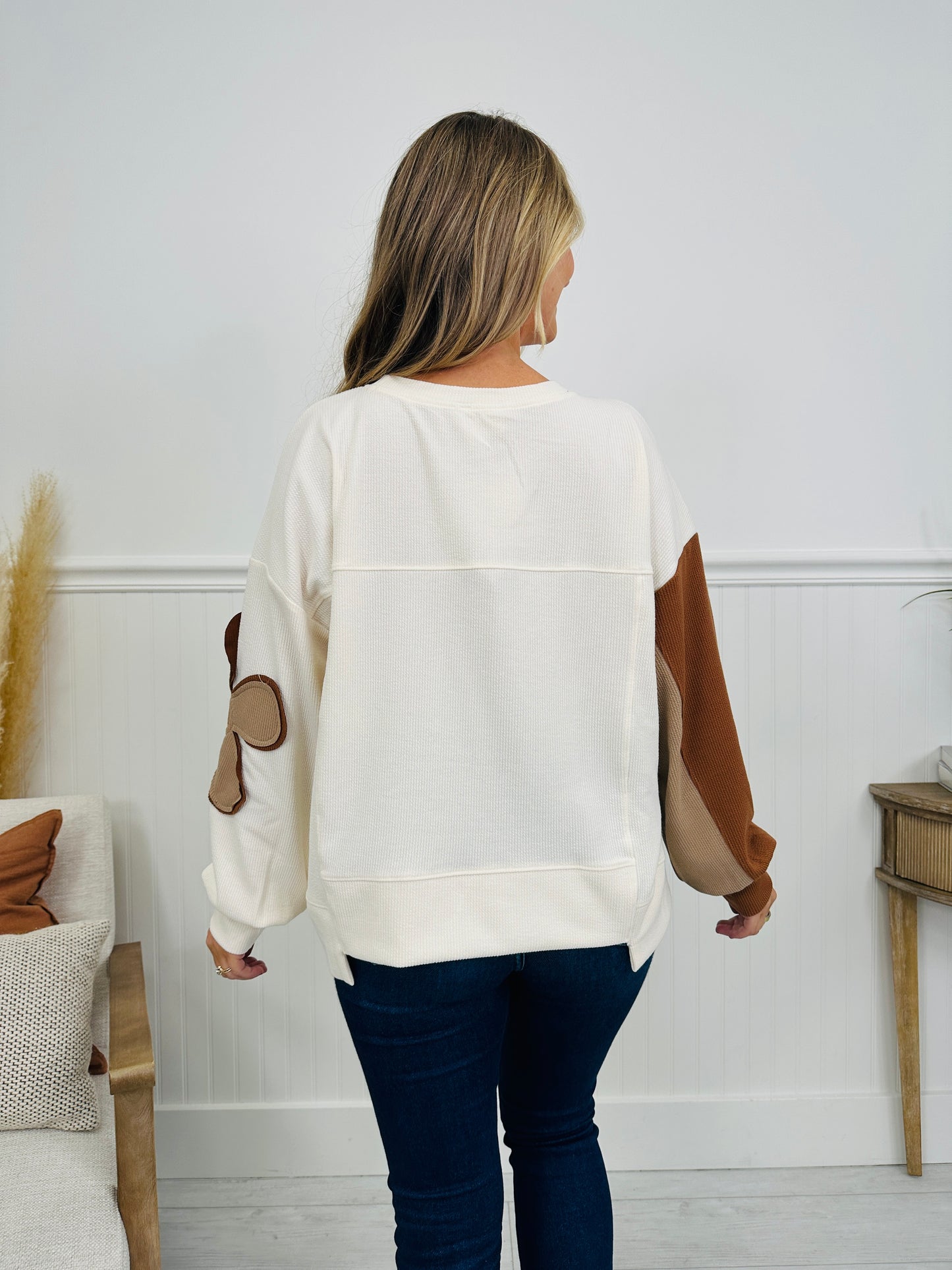 Cider Blossom Pullover in Ivory/Brown