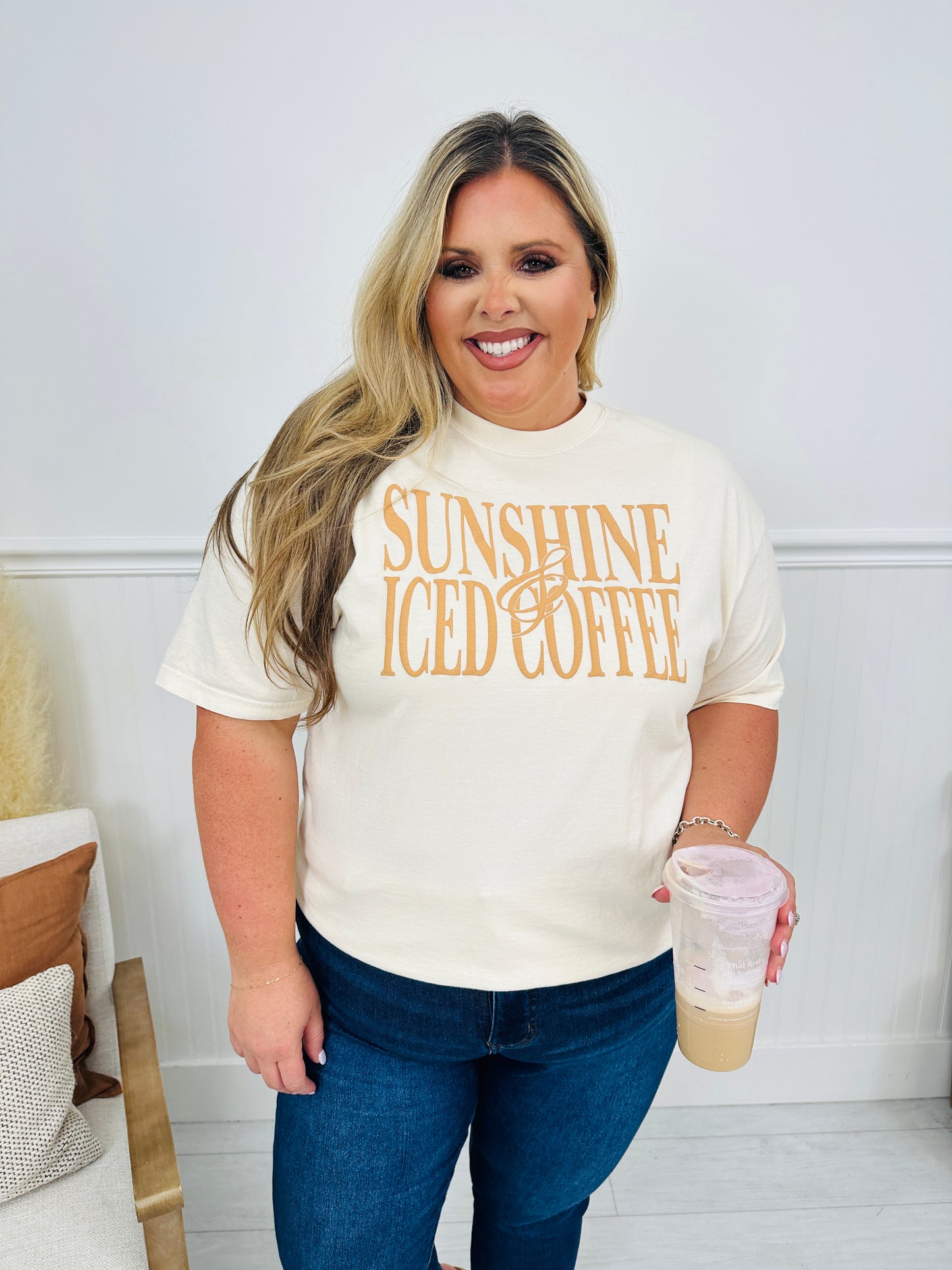 Sunshine & Iced Coffee Graphic Tee- Multiple Colors!