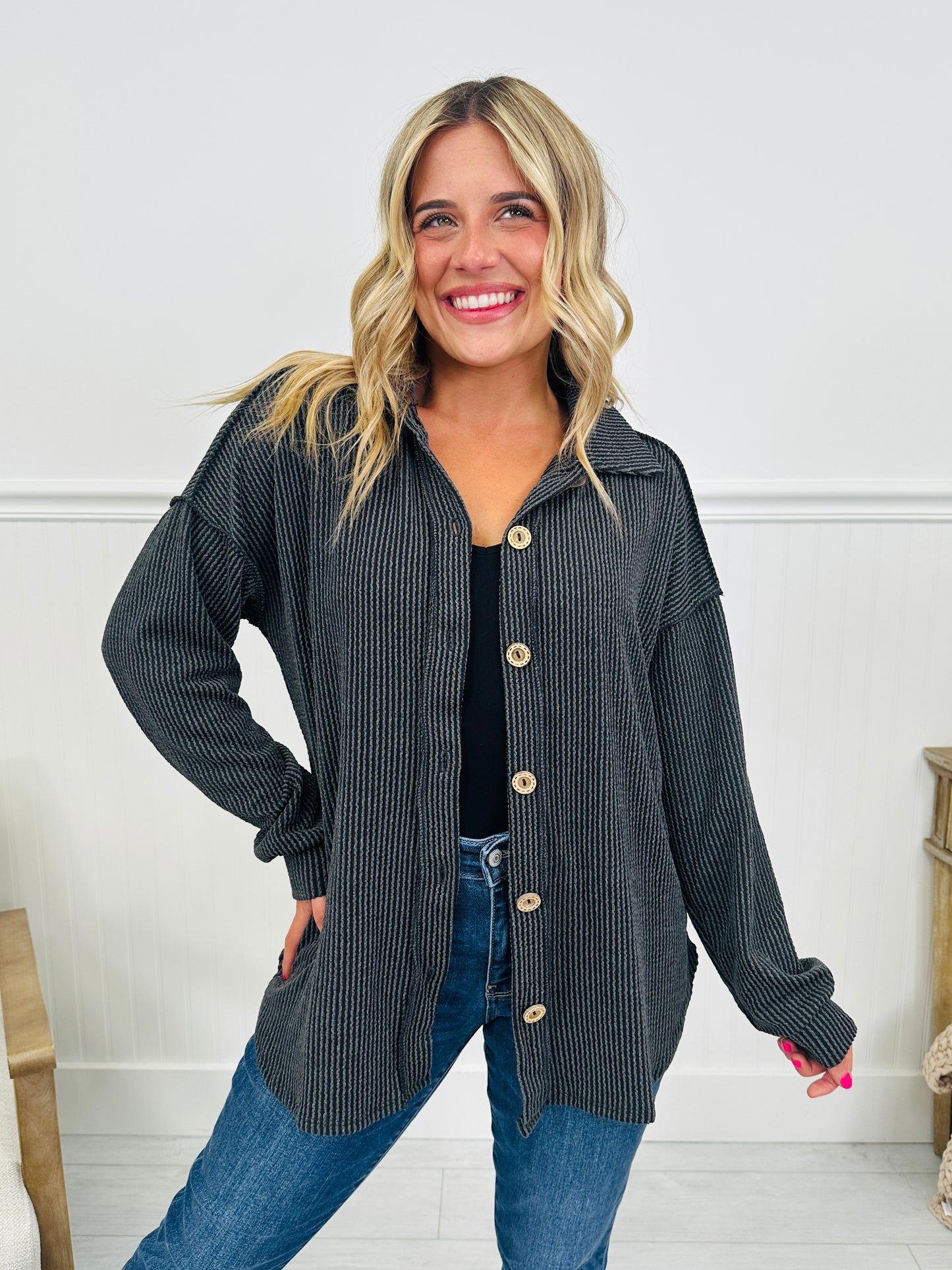 Fall Feelings Shacket- Multiple Colors!