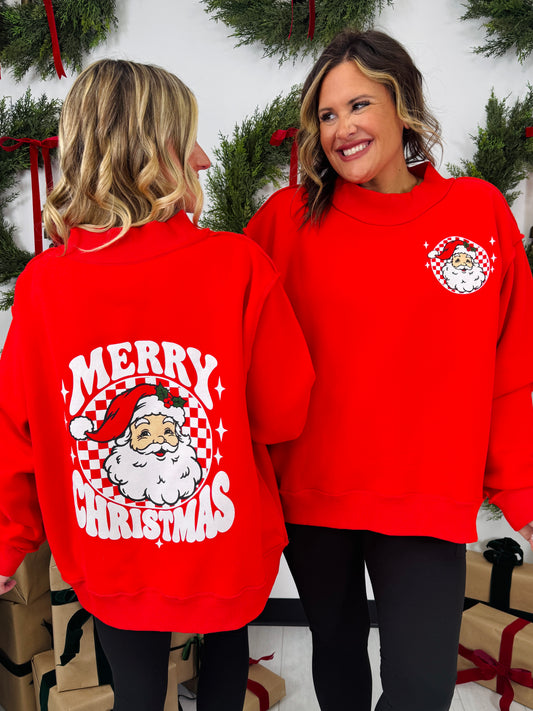 Merry Magic Mock Neck Graphic Sweatshirt