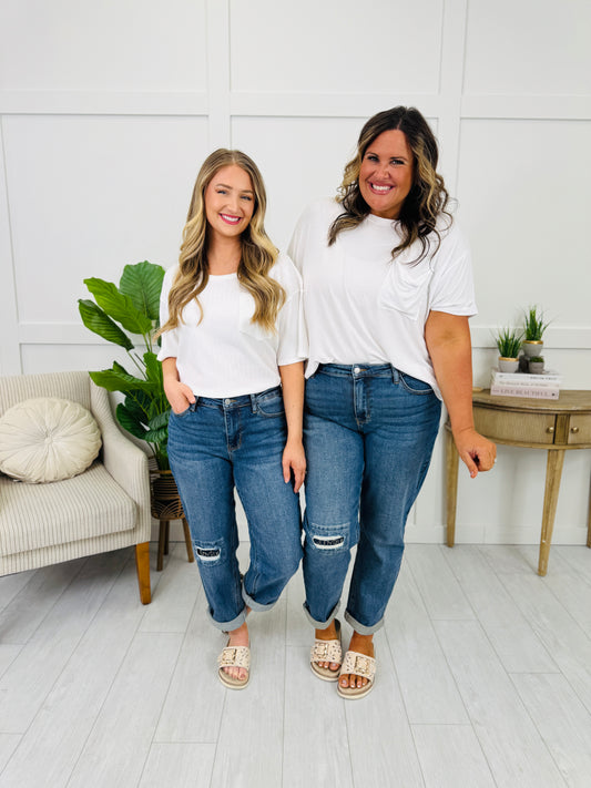 Judy Blue Patch Perfect Boyfriend Jeans