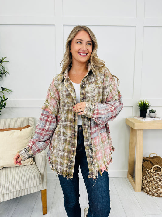 Until The Fire Burns Out Top in Olive