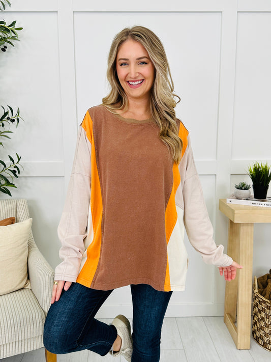 Tonal Twist Pullover In Mocha