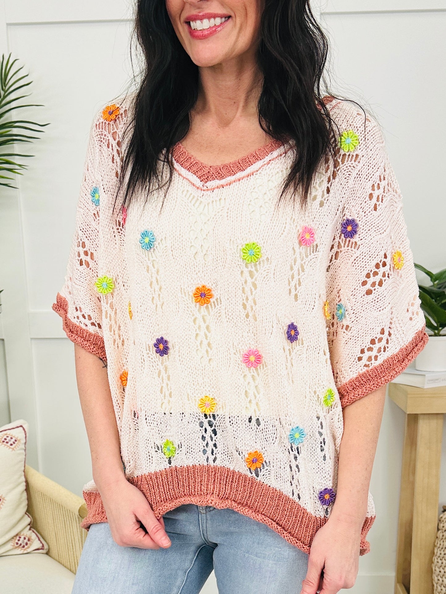 Poppy Paradise Top In Blush/Dusty Rose
