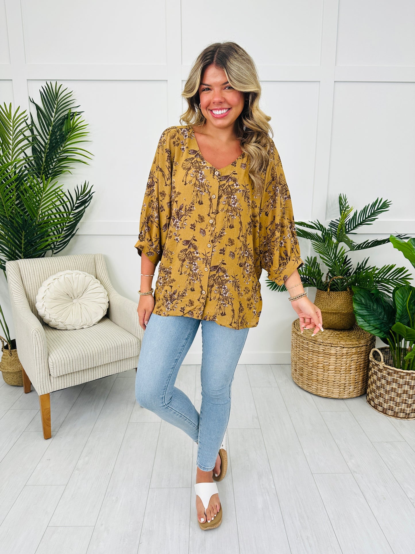 Love Knows Light Top in Gold Mustard