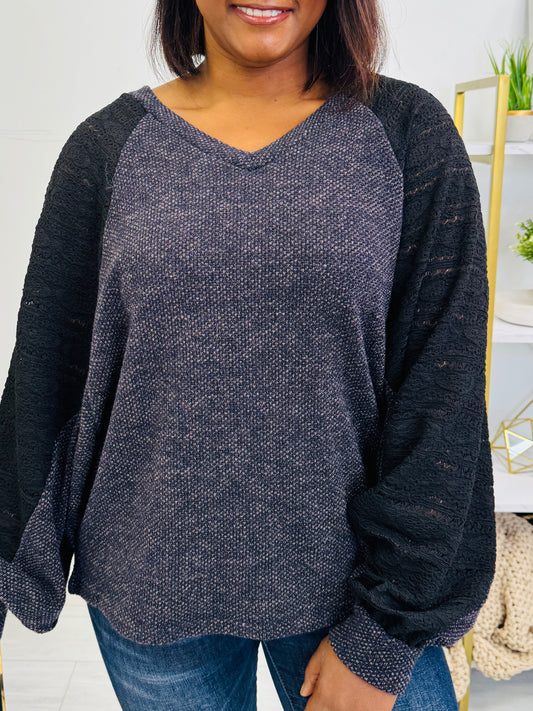 Sunday Stillness Top in Charcoal