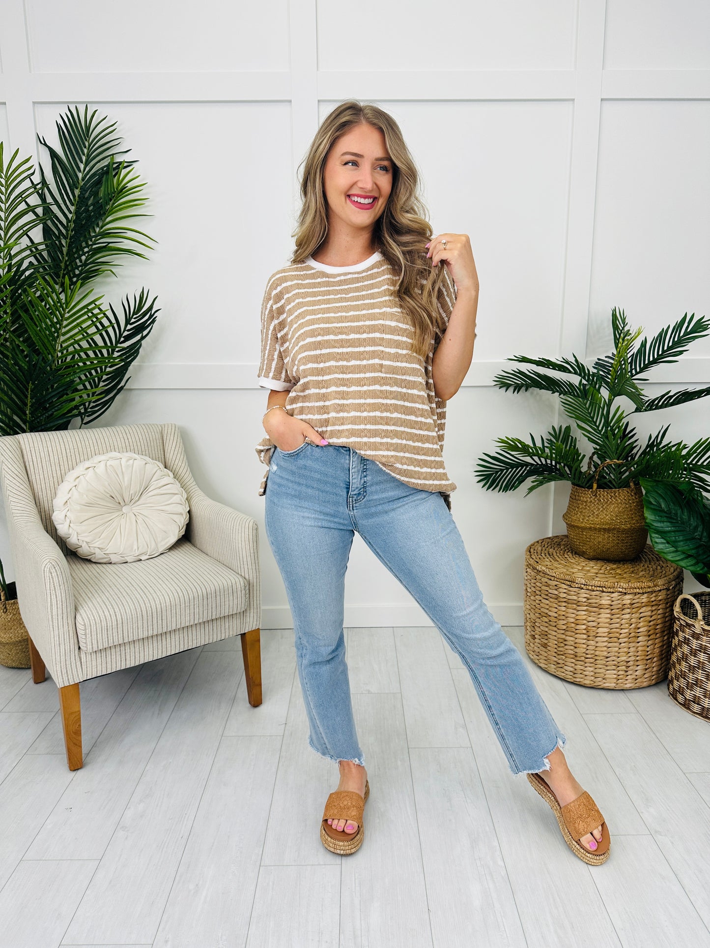 The Fine Line Top in Latte