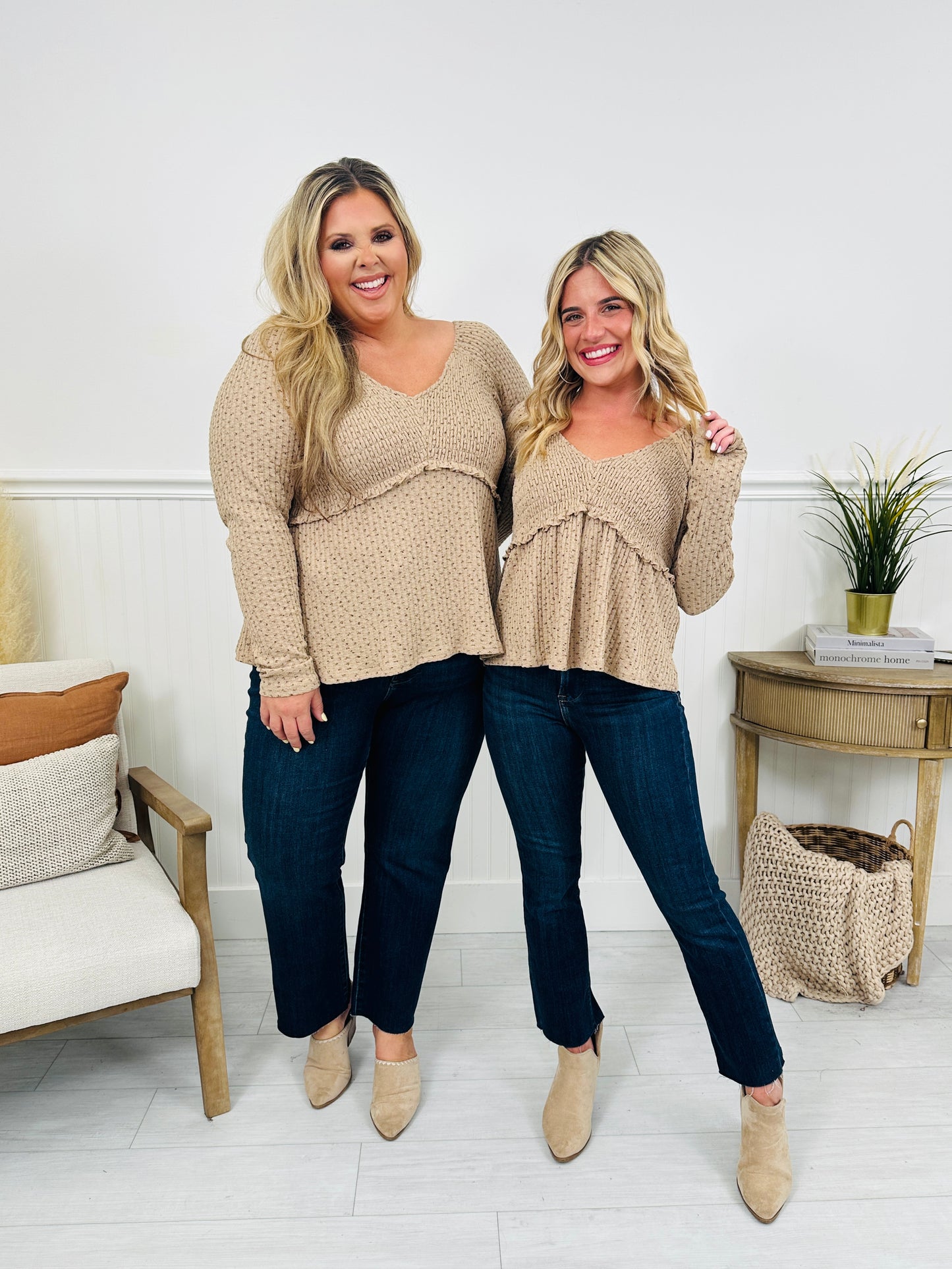 Perfectly Precious Top in Taupe Floral Print