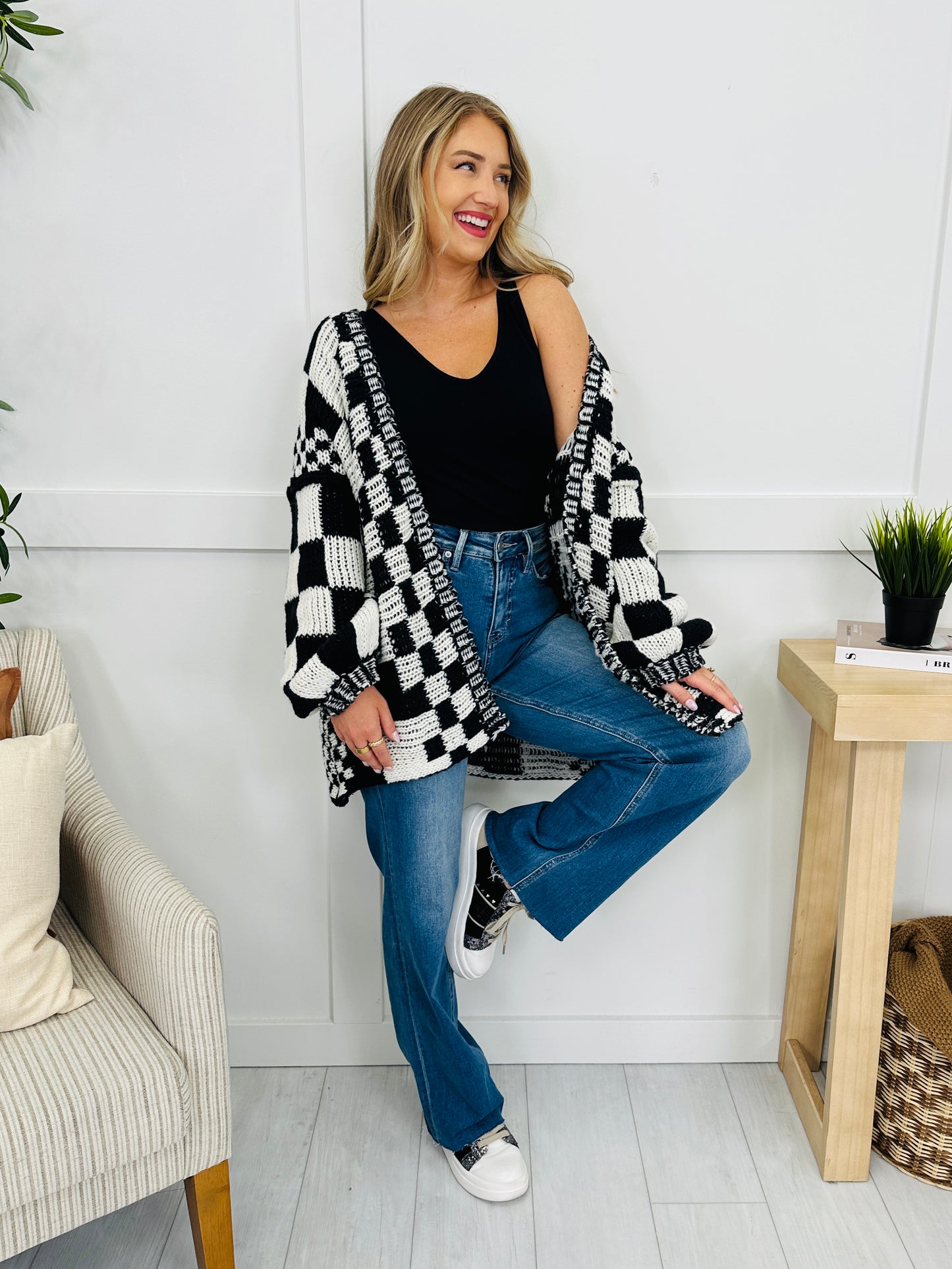 The Final Checkpoint Cardigan in Black Combo