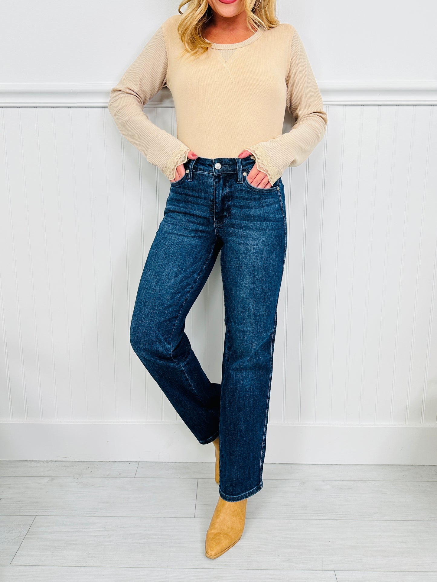 Judy Blue REG/CURVY Be In Control Tummy Control Straight Jeans- Multiple Inseams!