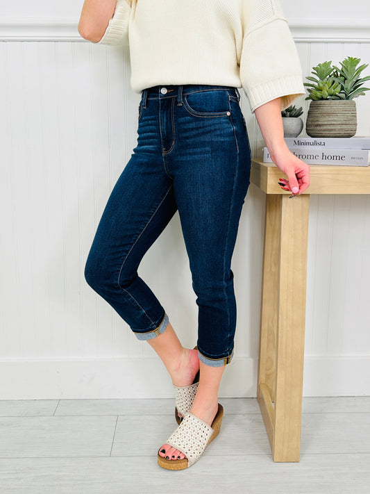 Judy Blue New Beginnings Cuffed Capri Jeans