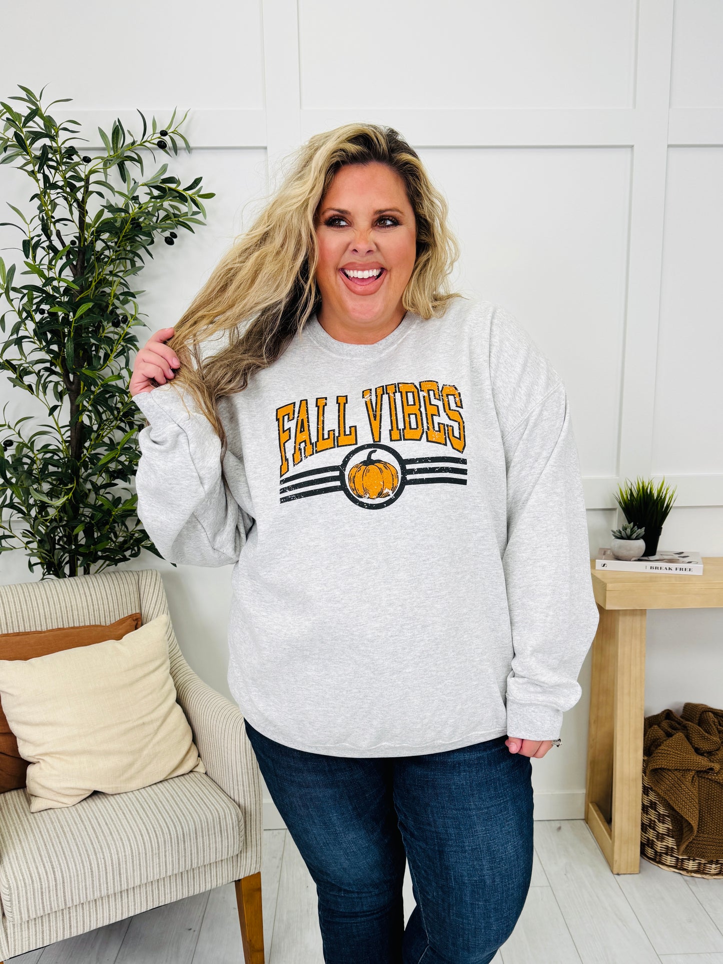 Fall Vibes Graphic Crewneck Sweatshirt
