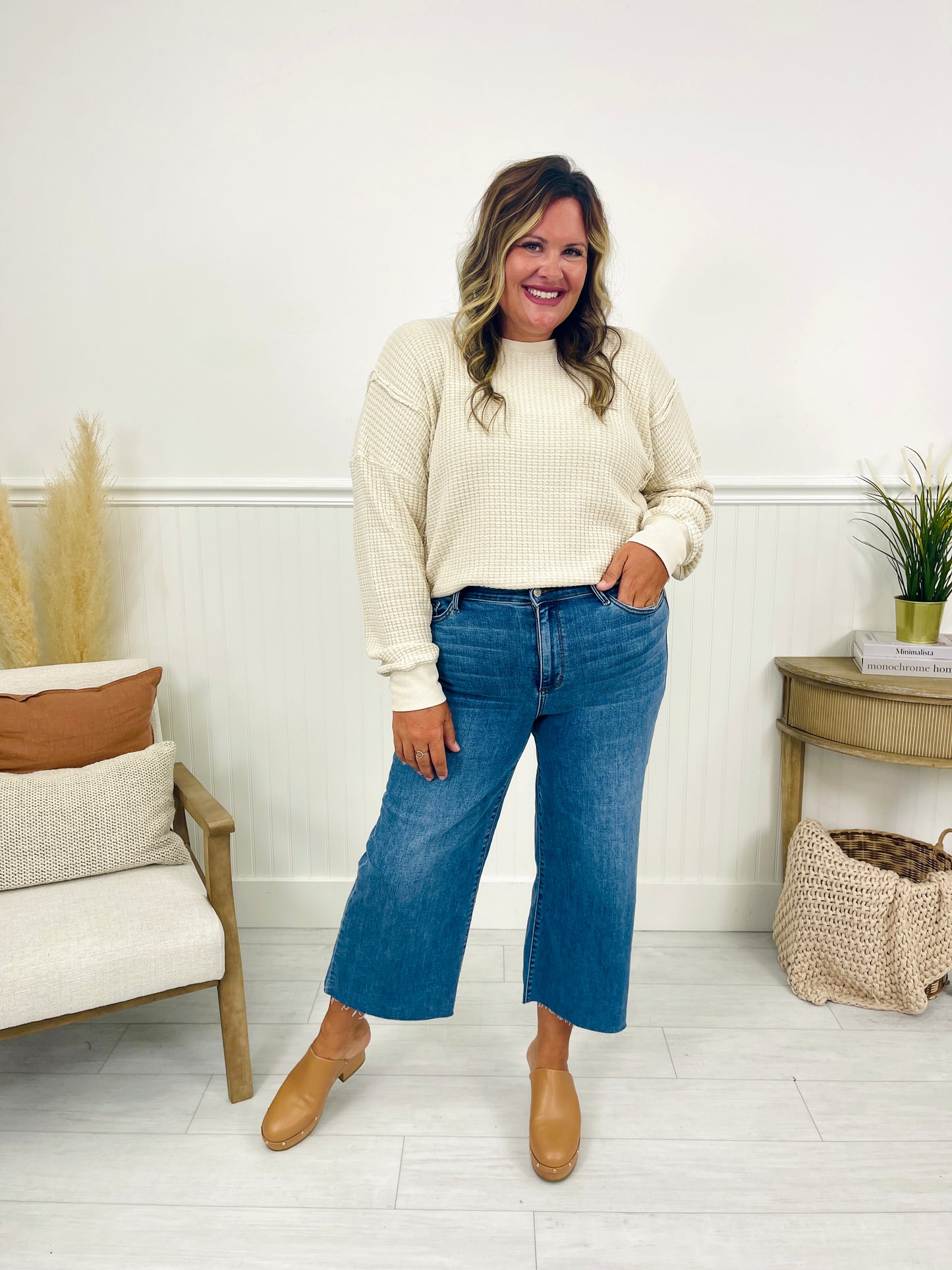 Judy Blue Anything Goes Wide Leg Cropped Jeans