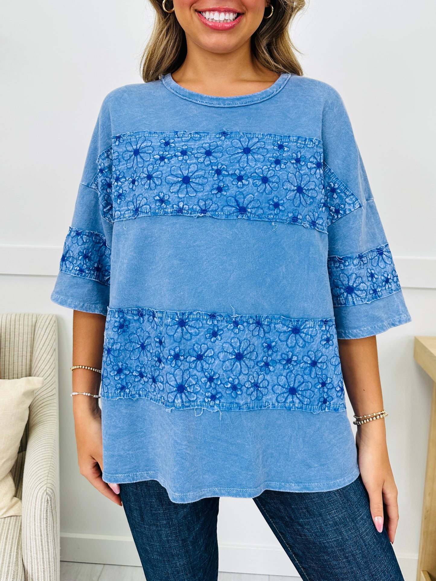 Petal Theory Top in Denim Blue
