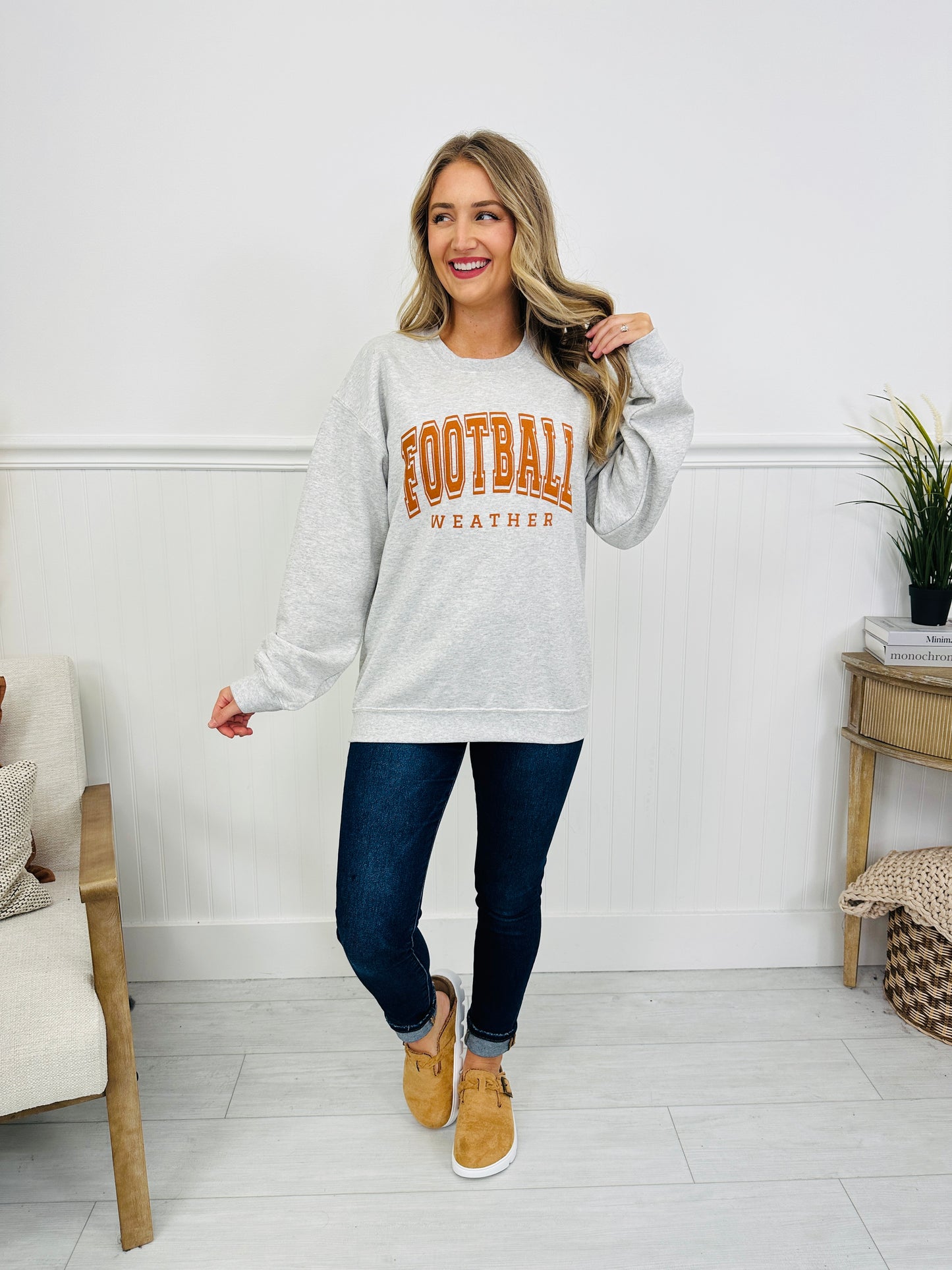 Football Weather Graphic Crewneck Sweatshirt