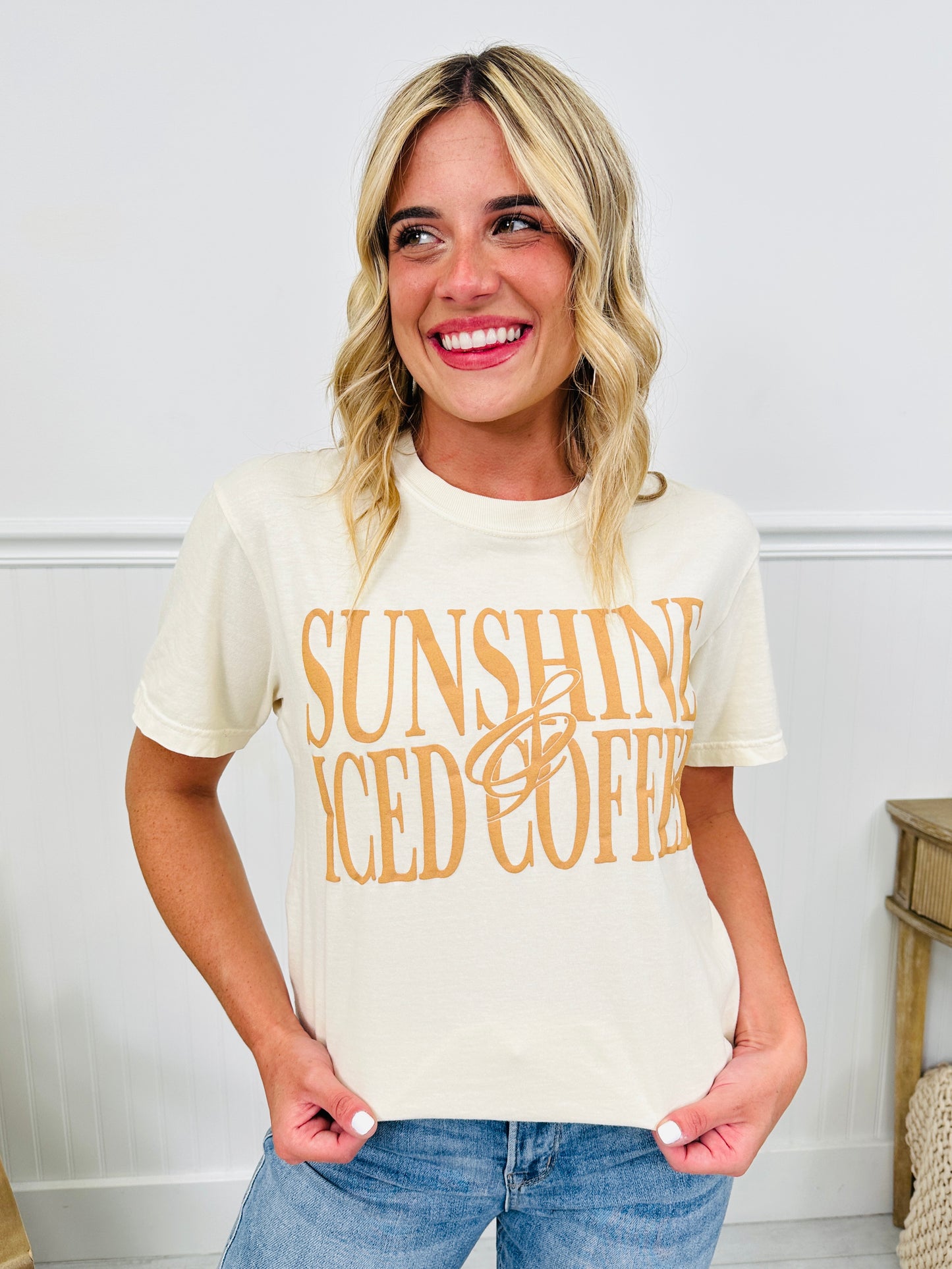 Sunshine & Iced Coffee Graphic Tee- Multiple Colors!