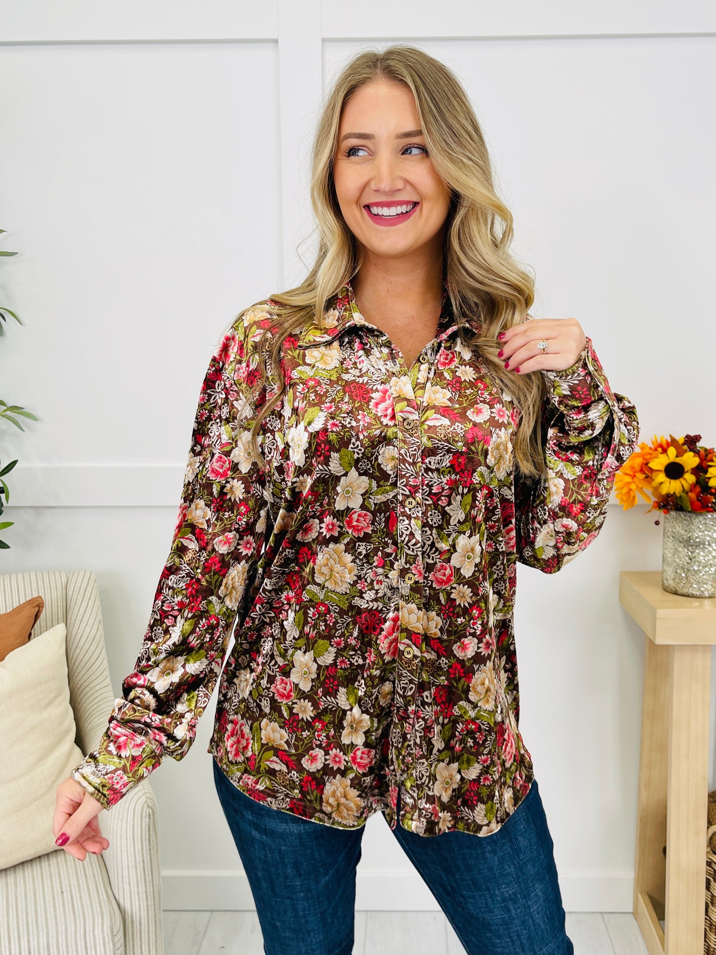 Garden Of Echoes Top In Brown