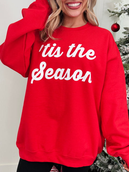 'Tis The Season Script Graphic Crewneck Sweatshirt