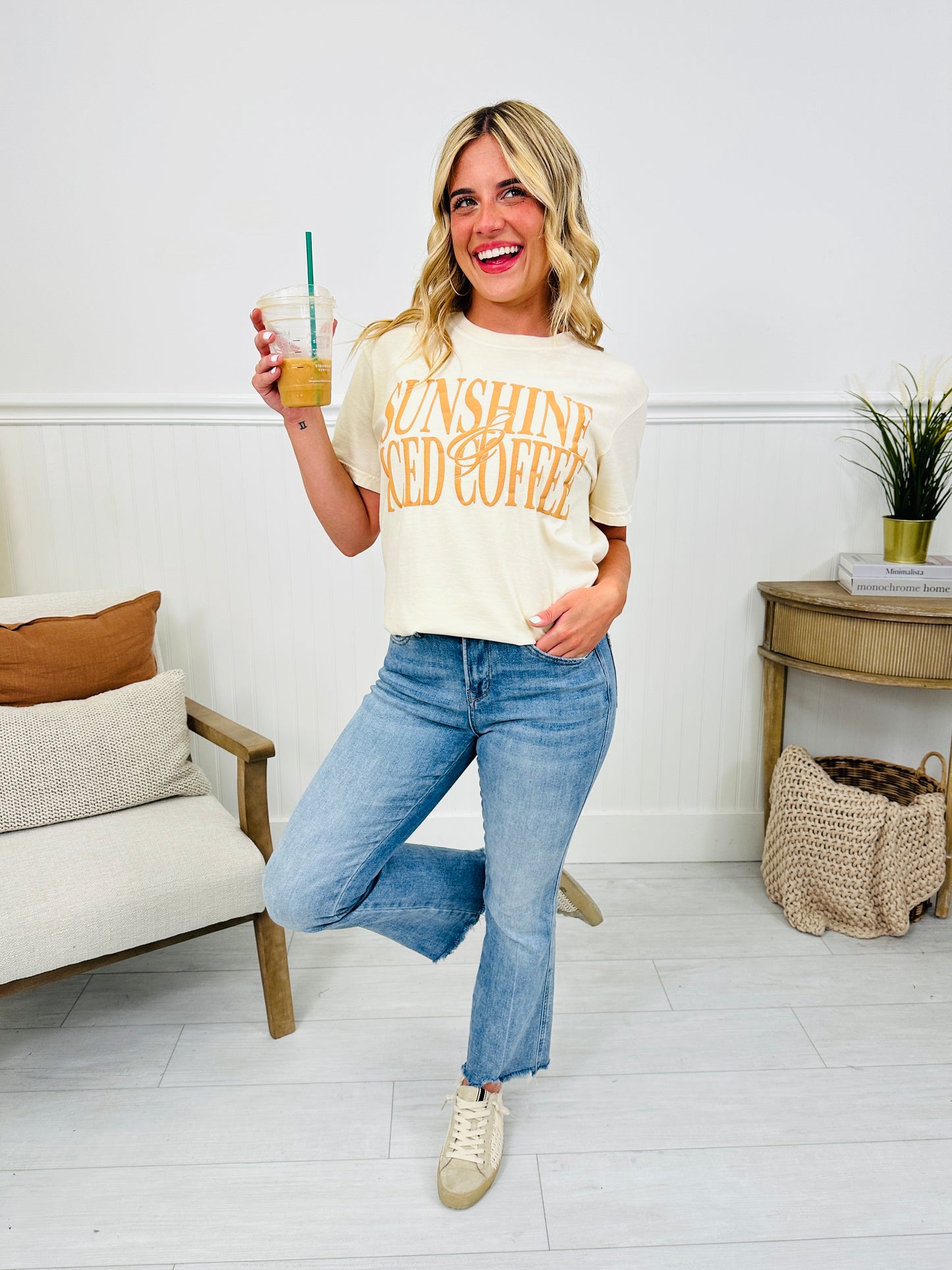 Sunshine & Iced Coffee Graphic Tee- Multiple Colors!