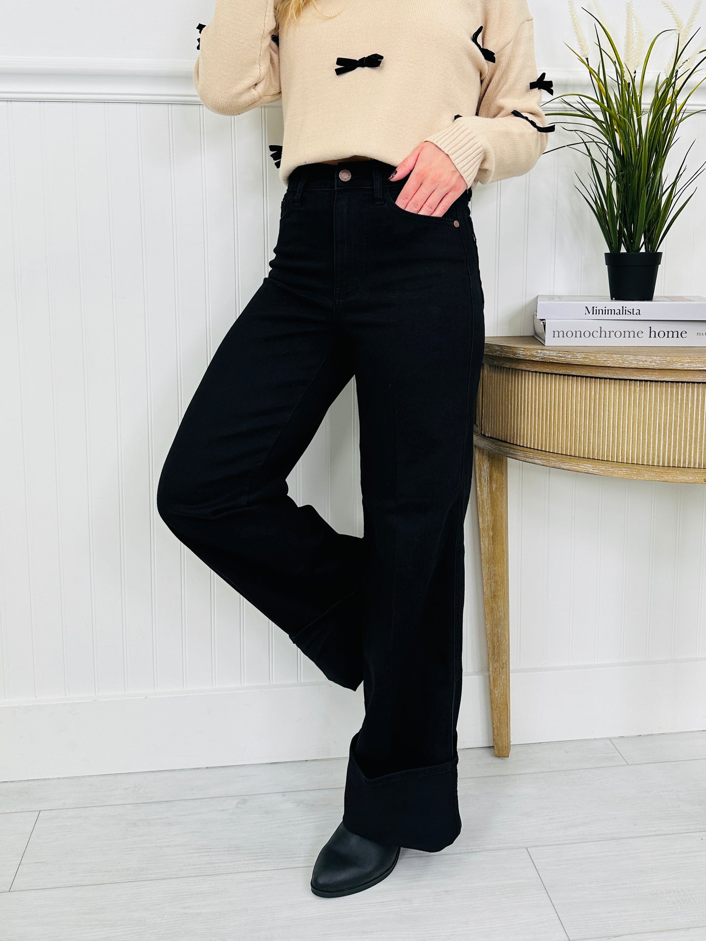 Judy Blue Midnight Moments Retro Wide Black Jeans