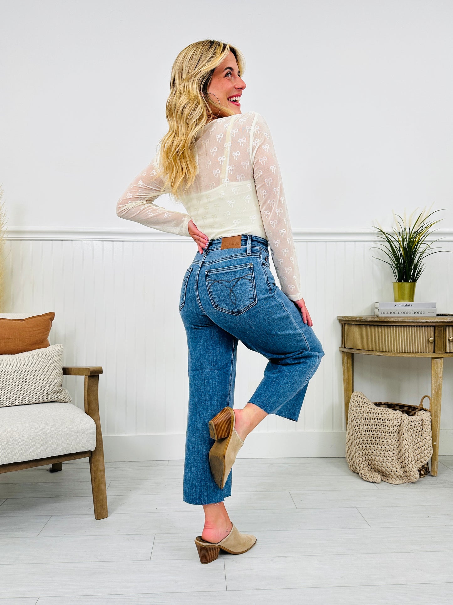 Judy Blue Anything Goes Wide Leg Cropped Jeans