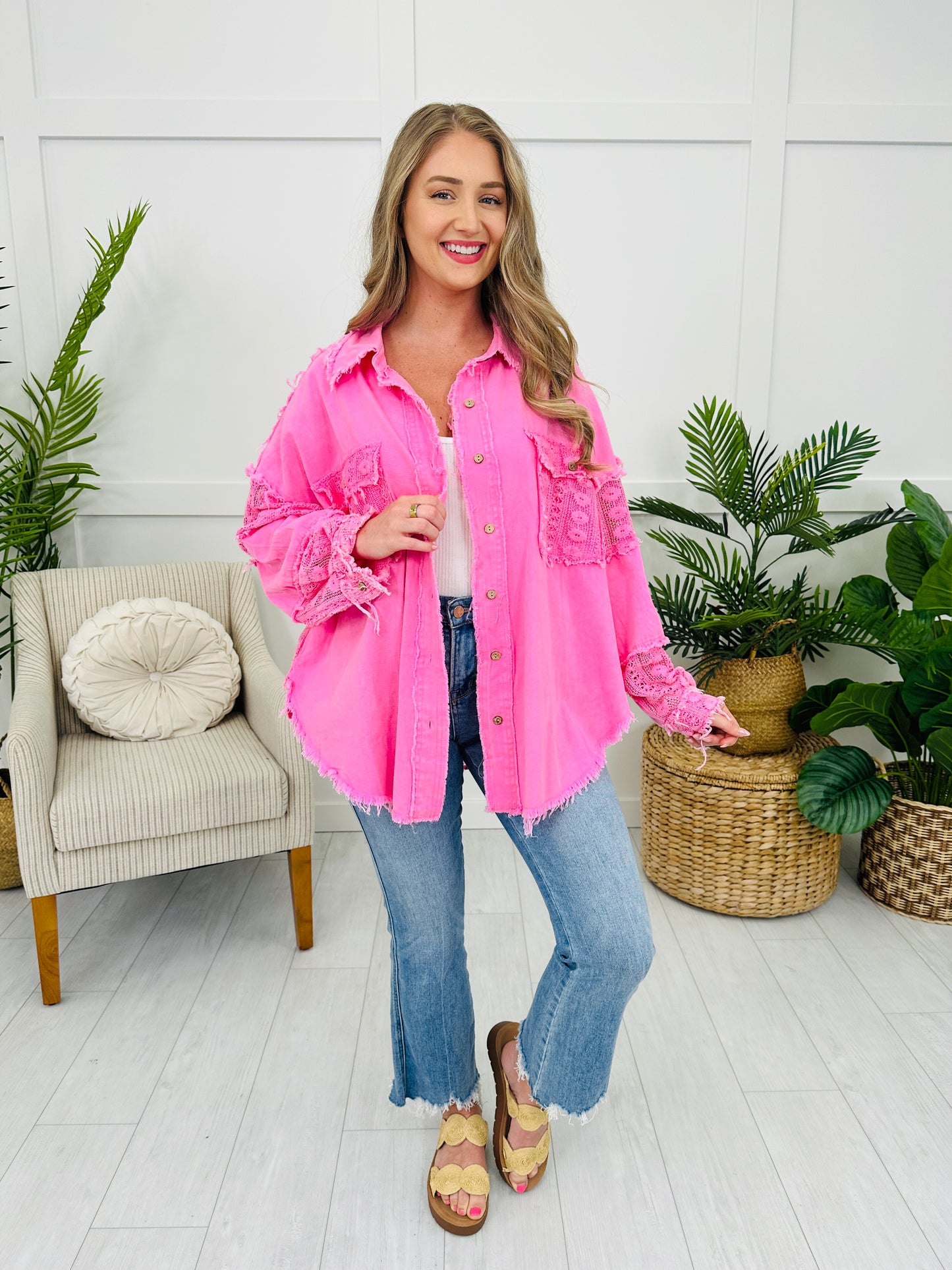 The Overlay Top in Pink