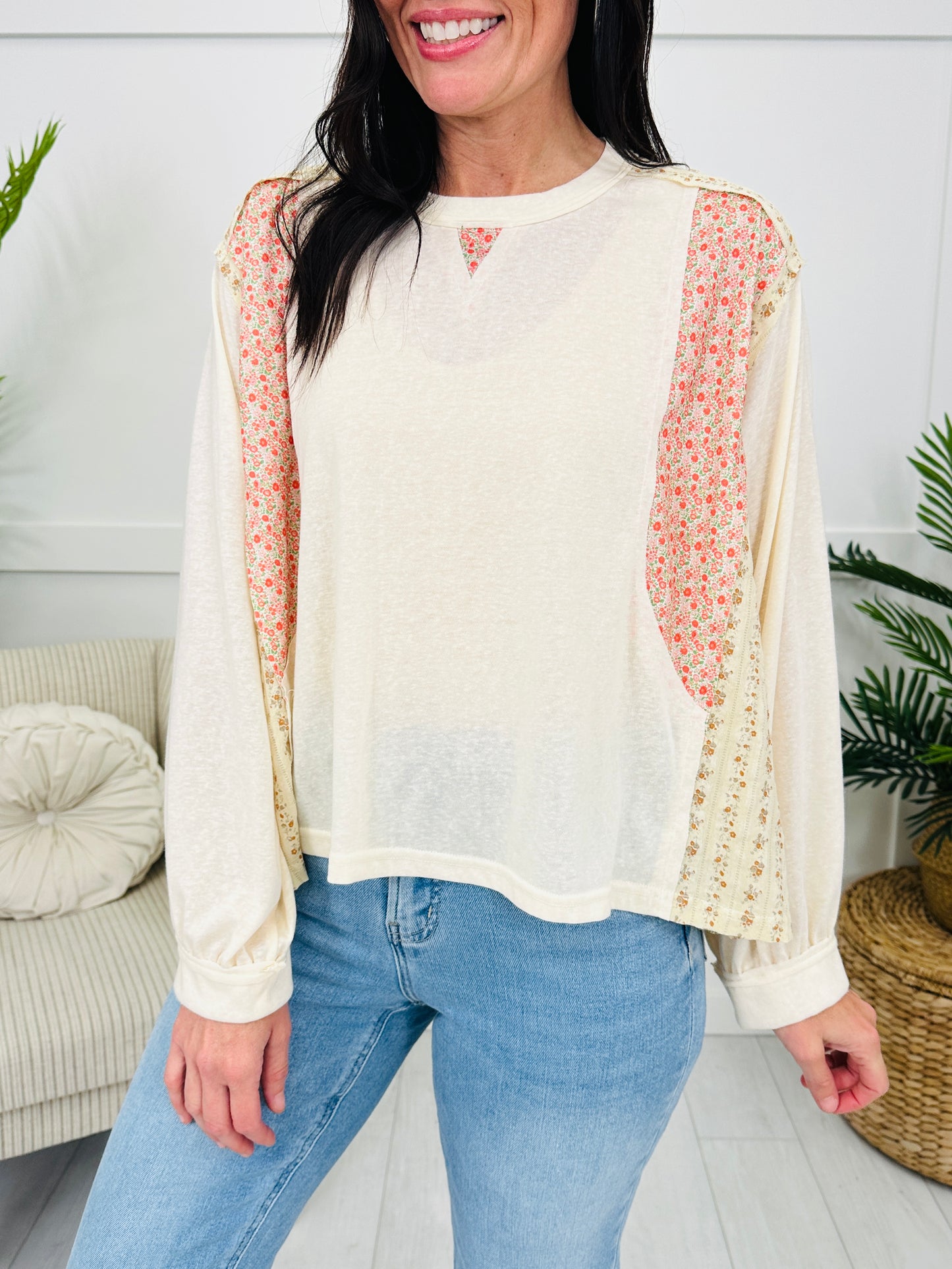 Layered Petals Top in Cream